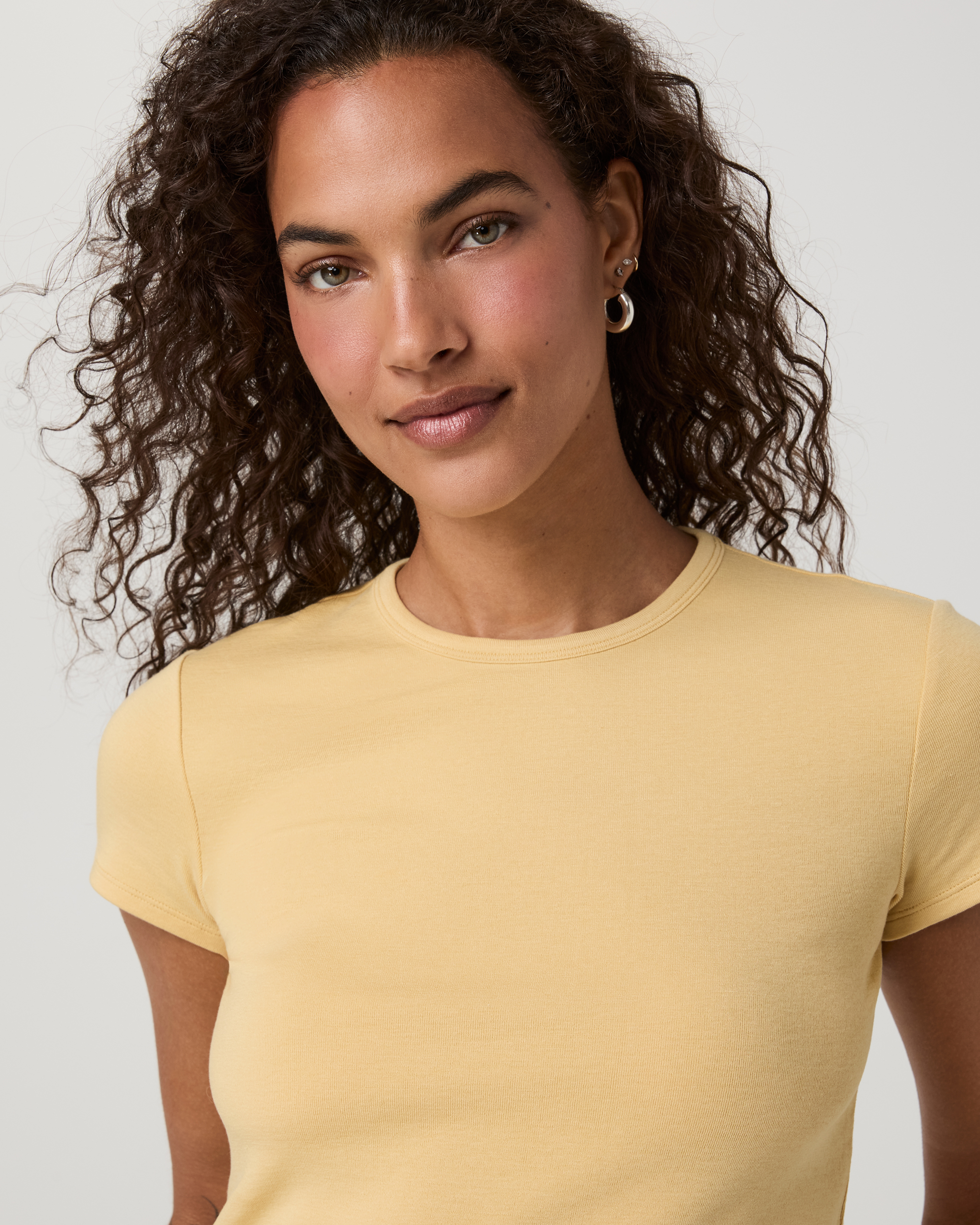 Everyday Cotton Stretch Fitted Tee | Butter - Image 2