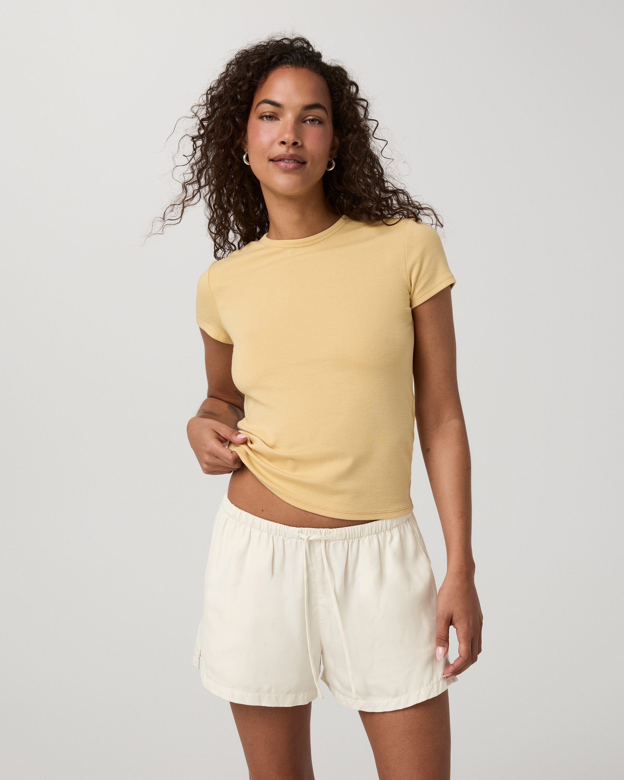 Everyday Cotton Stretch Fitted Tee | Butter - Image 5