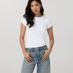 Everyday Cotton Stretch Fitted Tee | White