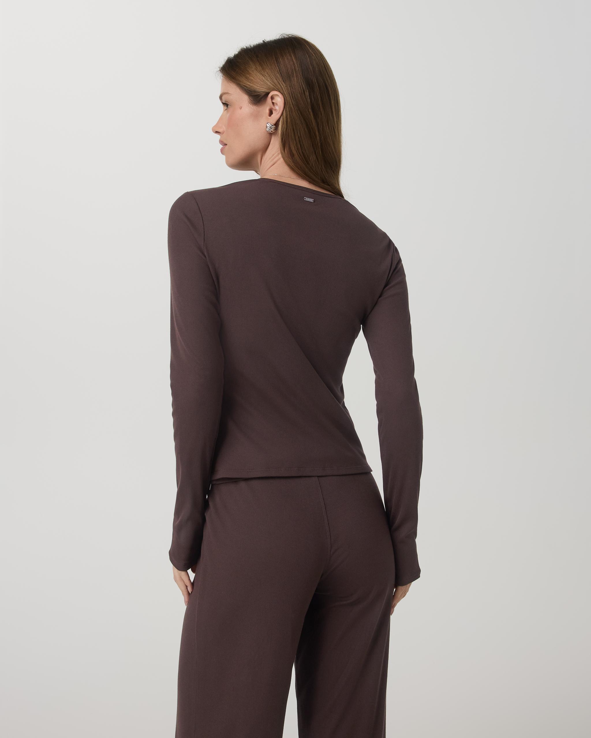 Long Sleeve Pose Twin Cardigan | French Roast - Image 3