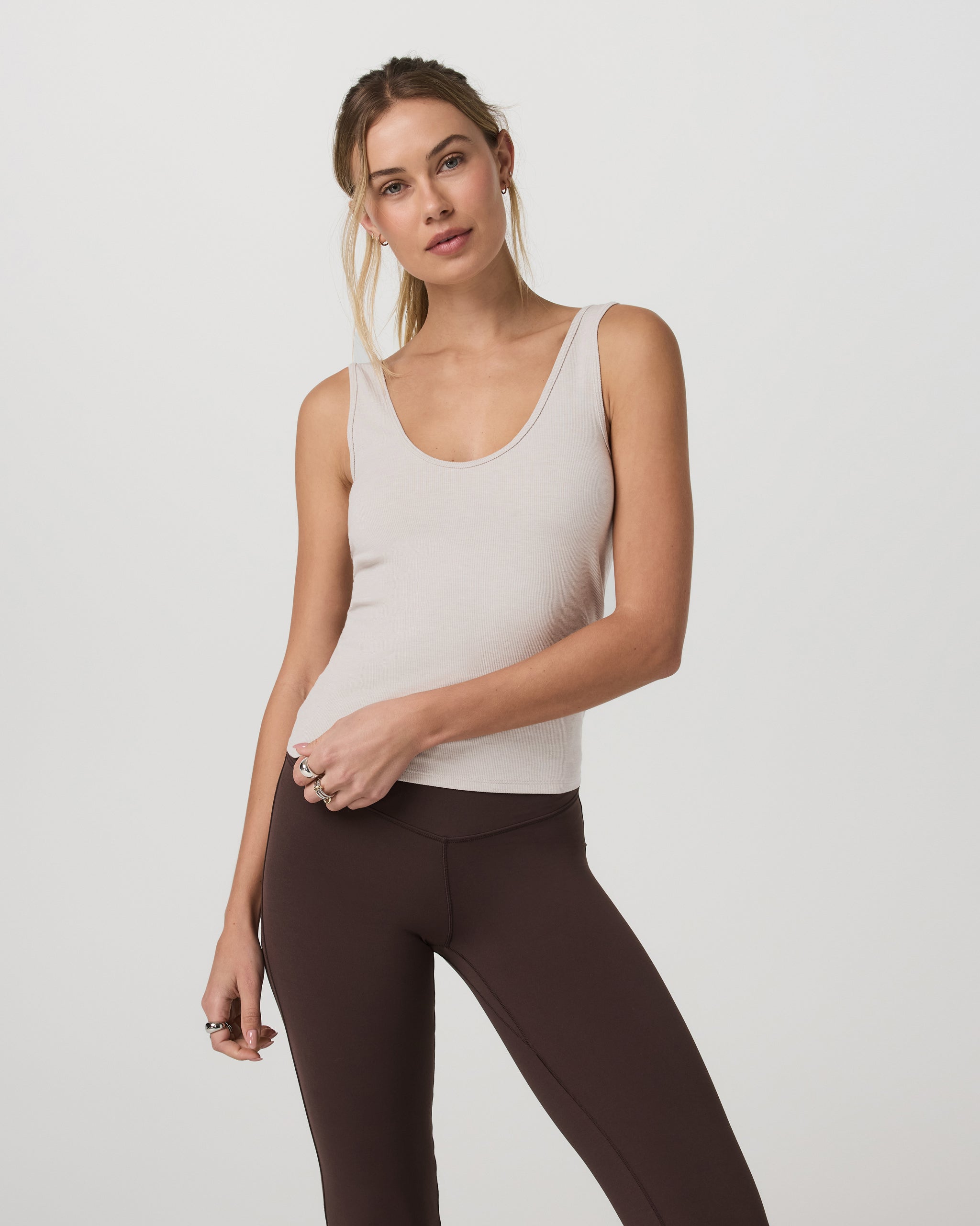 Pose Twin Tank | Ecru Heather - Image 5