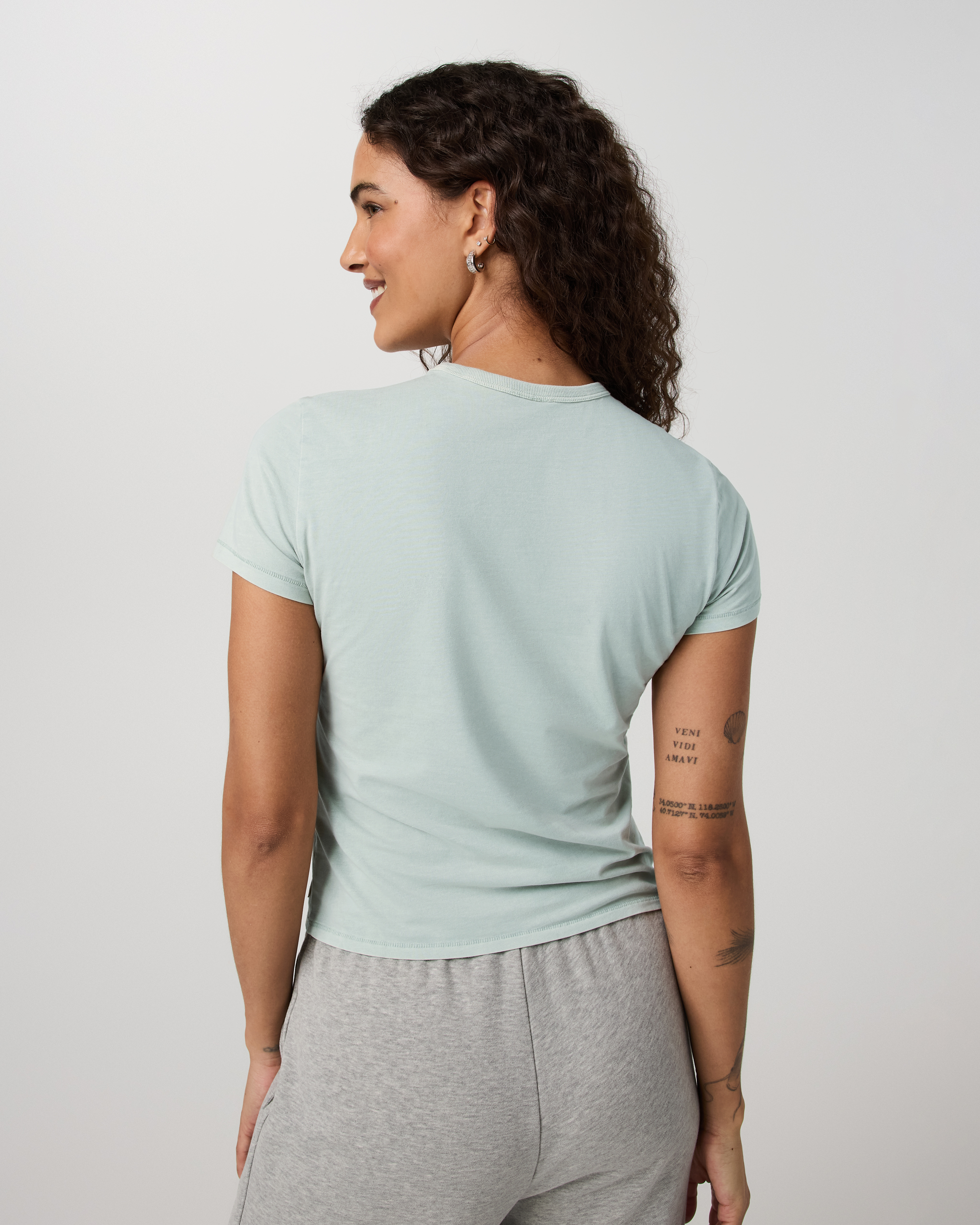 Short Sleeve Feather Classic Tee - Garment Dye | Storm Blue - Image 3
