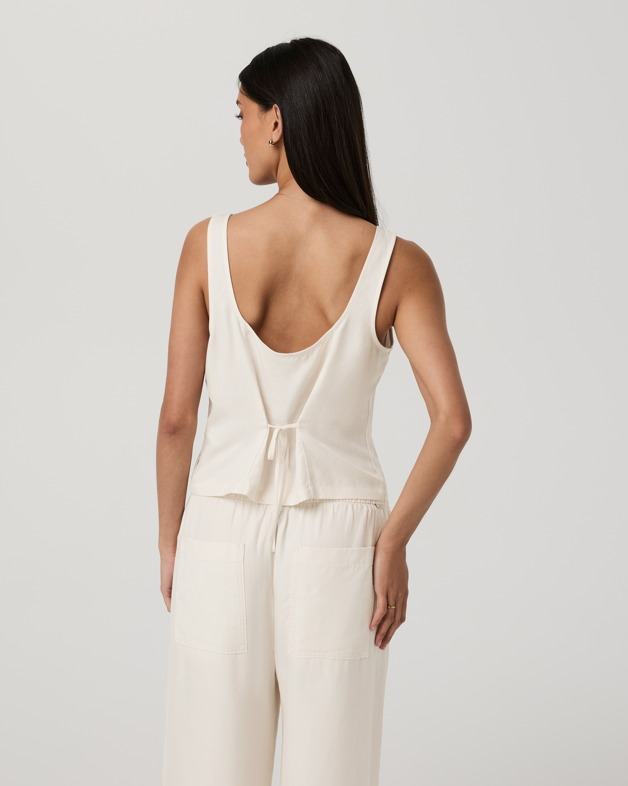Trestles Twill Button Front Top | Natural - Image 3