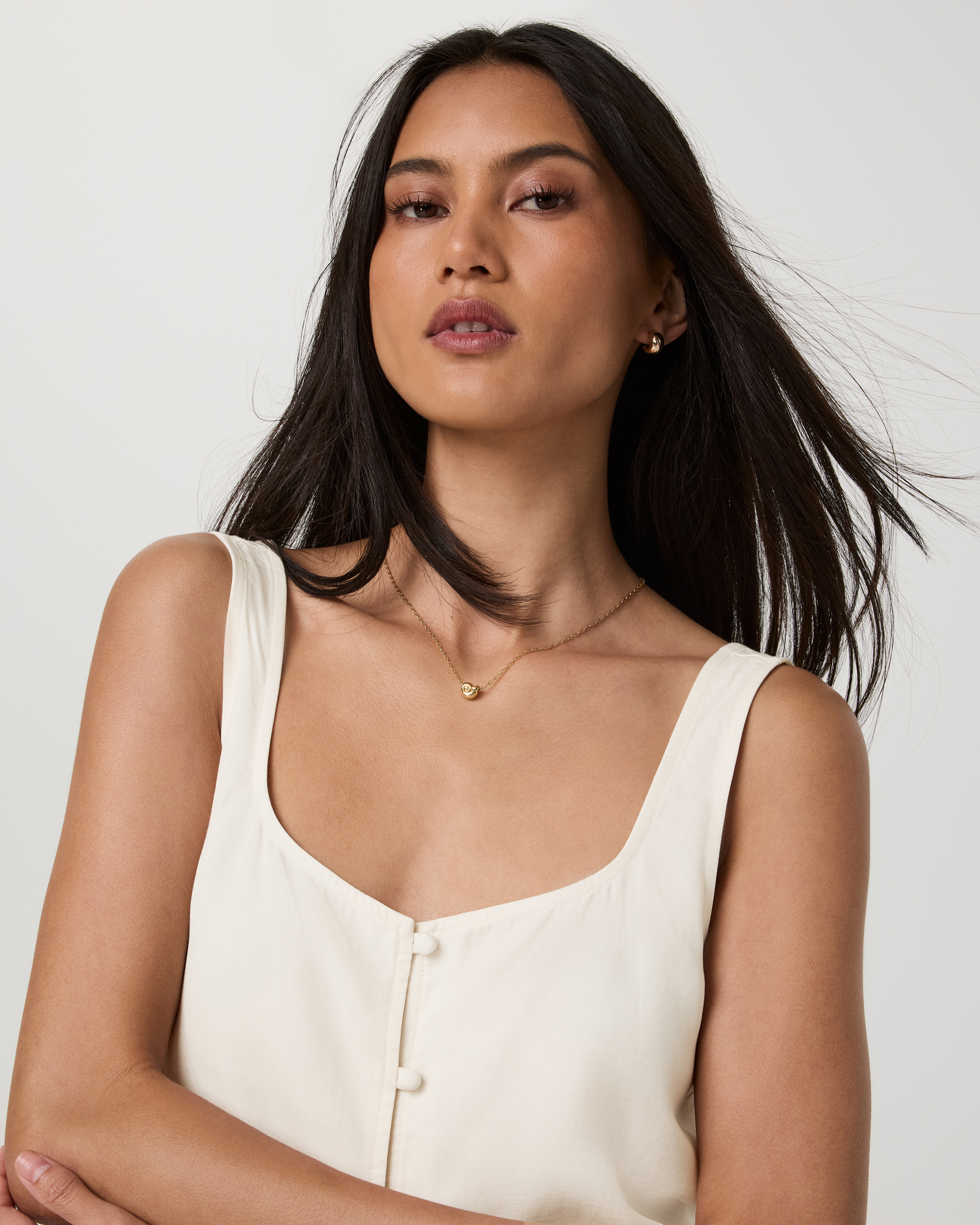 Trestles Twill Button Front Top | Natural - Image 4