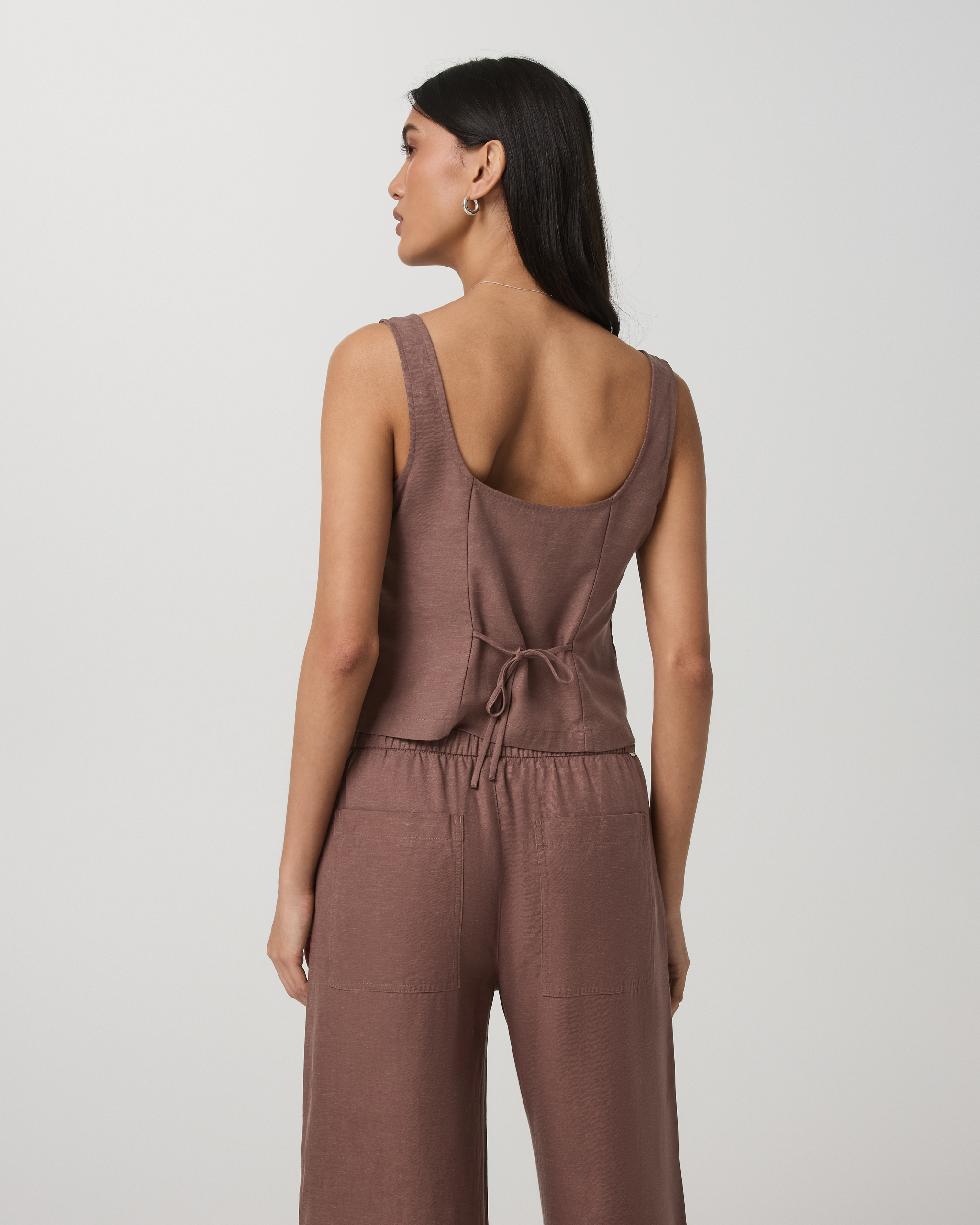 Trestles Twill Button Front Top | Sable - Image 3
