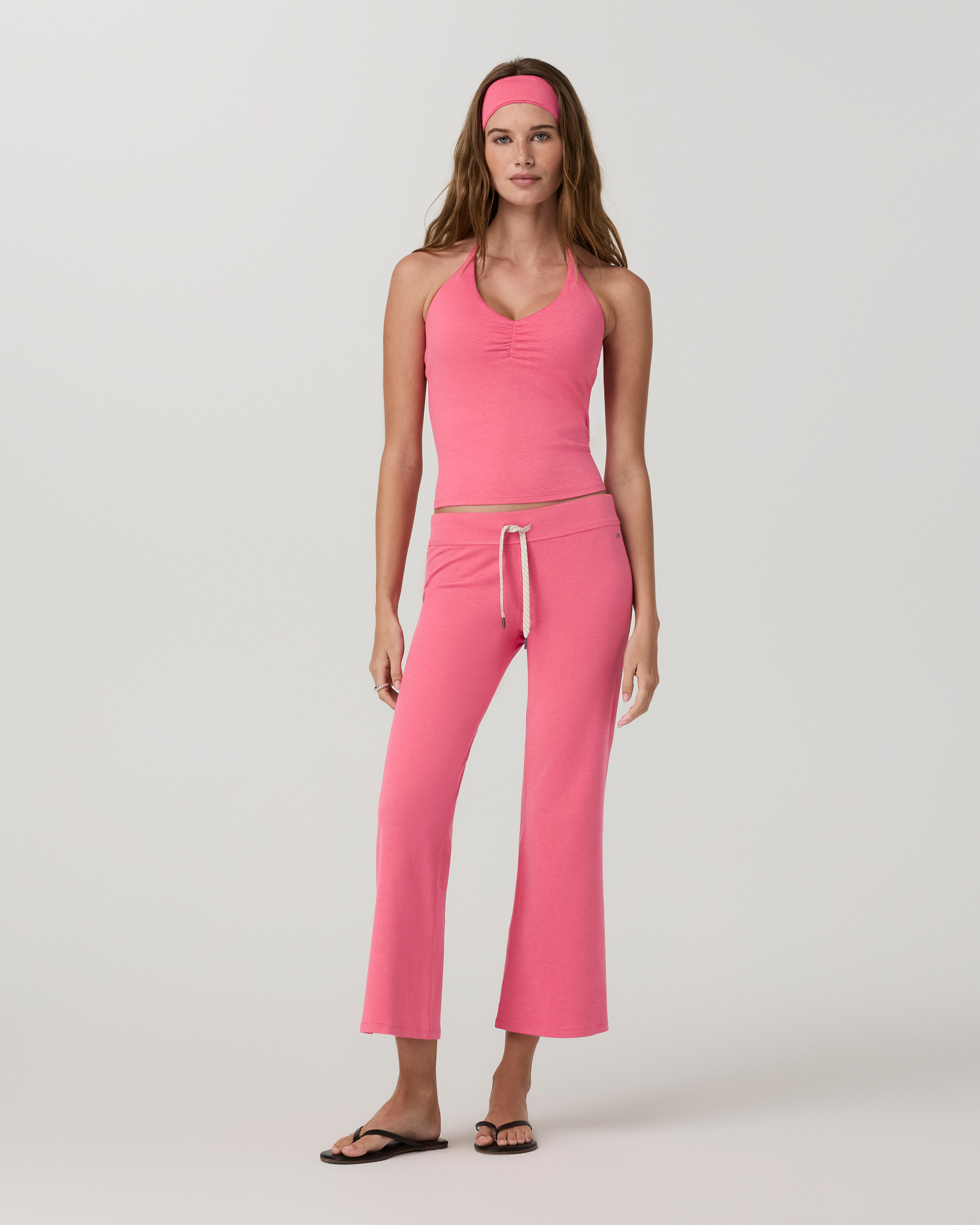 Halo Halter Ruched Top | Sunset Pink Heather - Image 3