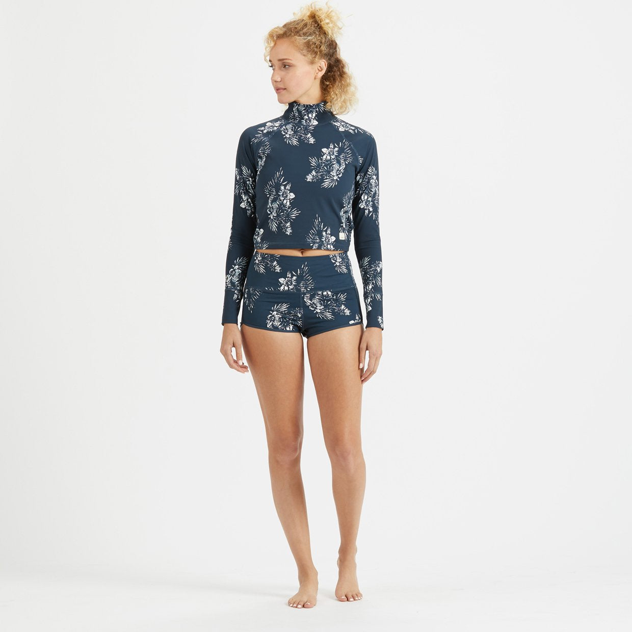 Marine Mock Neck | Indigo Vintage Floral - Image 4