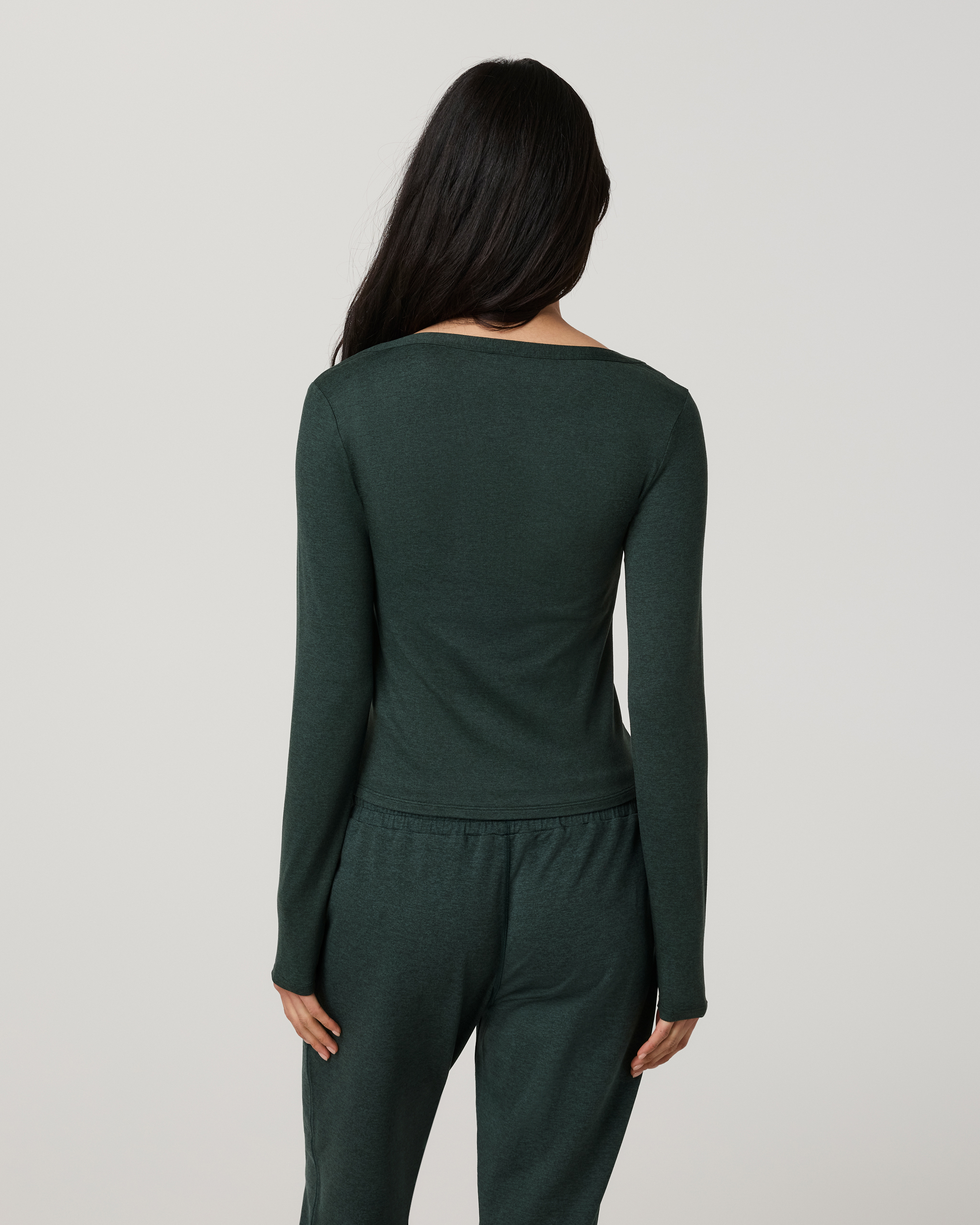 Long Sleeve Halo V-Neck Cardigan | Hemlock Heather - Image 3