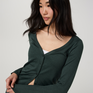 Long Sleeve Halo V-Neck Cardigan | Hemlock Heather