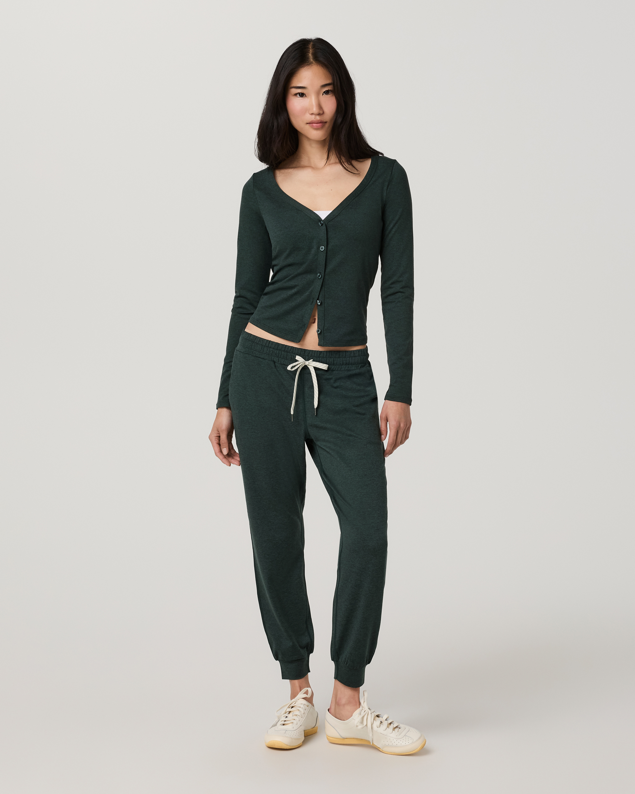 Long Sleeve Halo V-Neck Cardigan | Hemlock Heather - Image 4