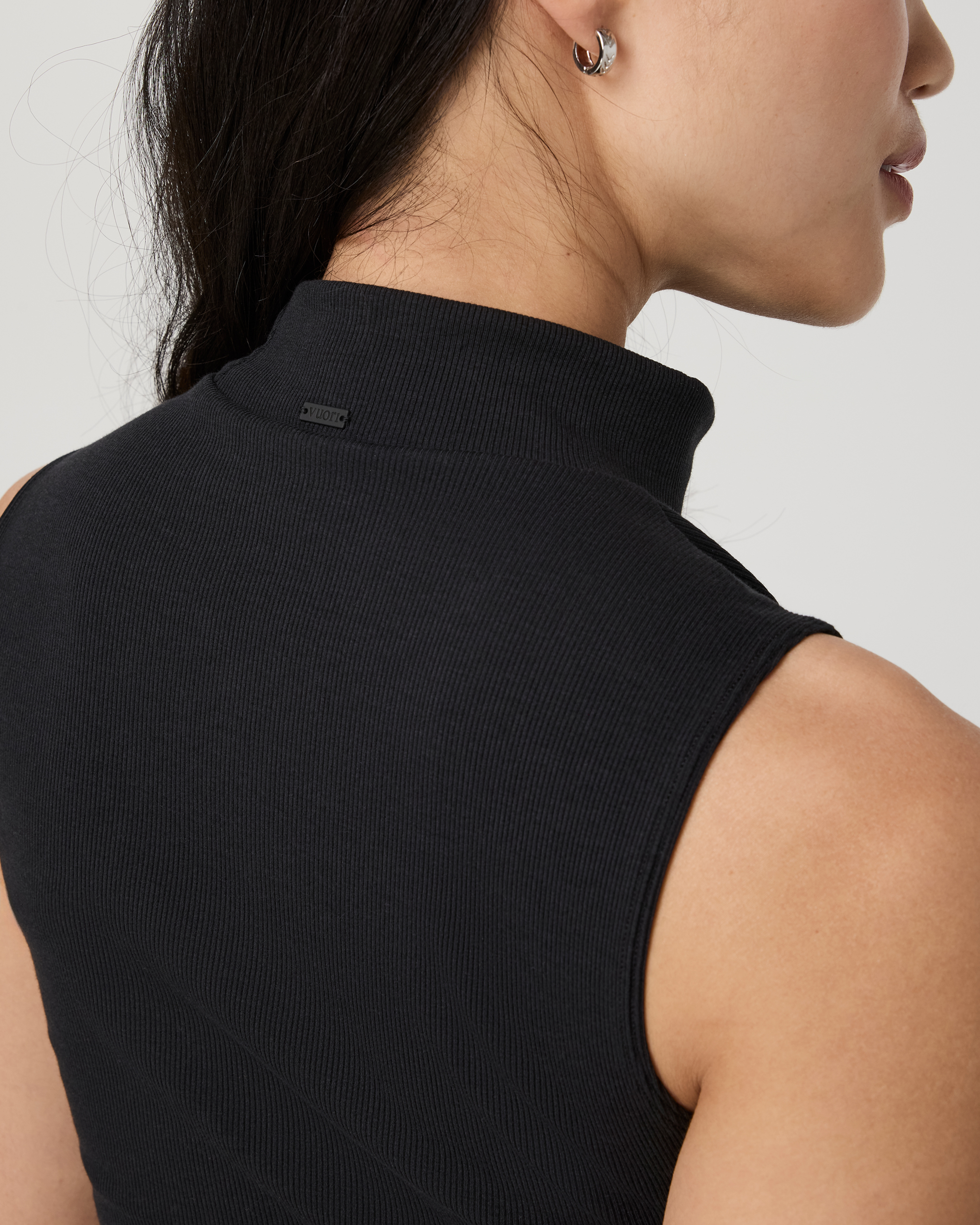 Cottony Rib Mock Neck Tank | Black - Image 5