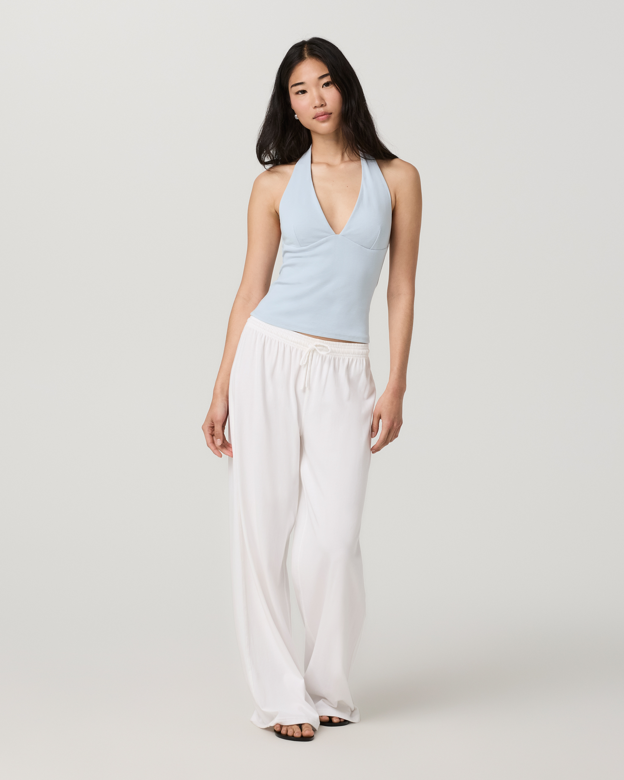 Everyday Cotton Stretch Plunge Halter | Atmosphere - Image 2