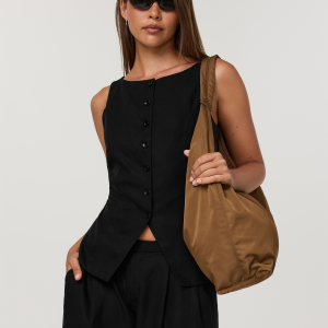 Trestles Twill Button Down Tank | Black