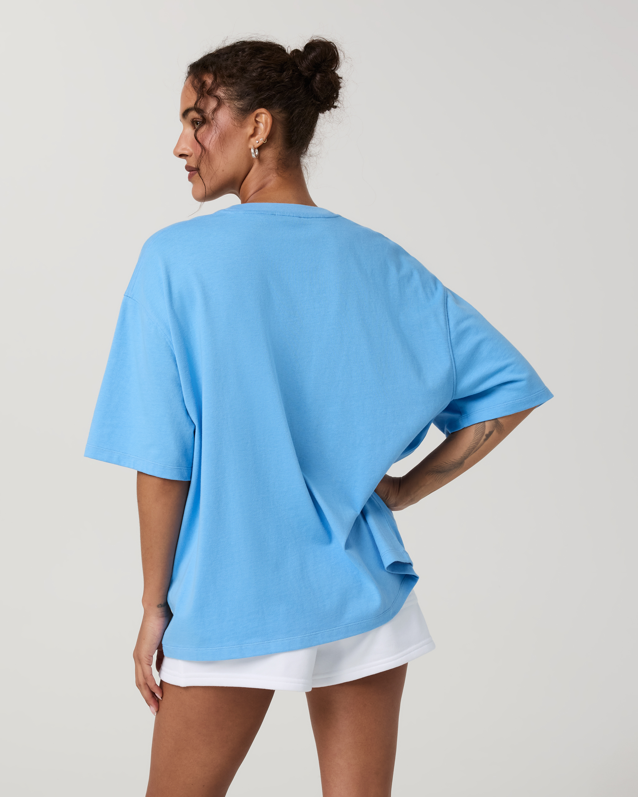 Short Sleeve Heavyweight Oversized Cotton Tee 2.0 | Oasis Blue - Image 3