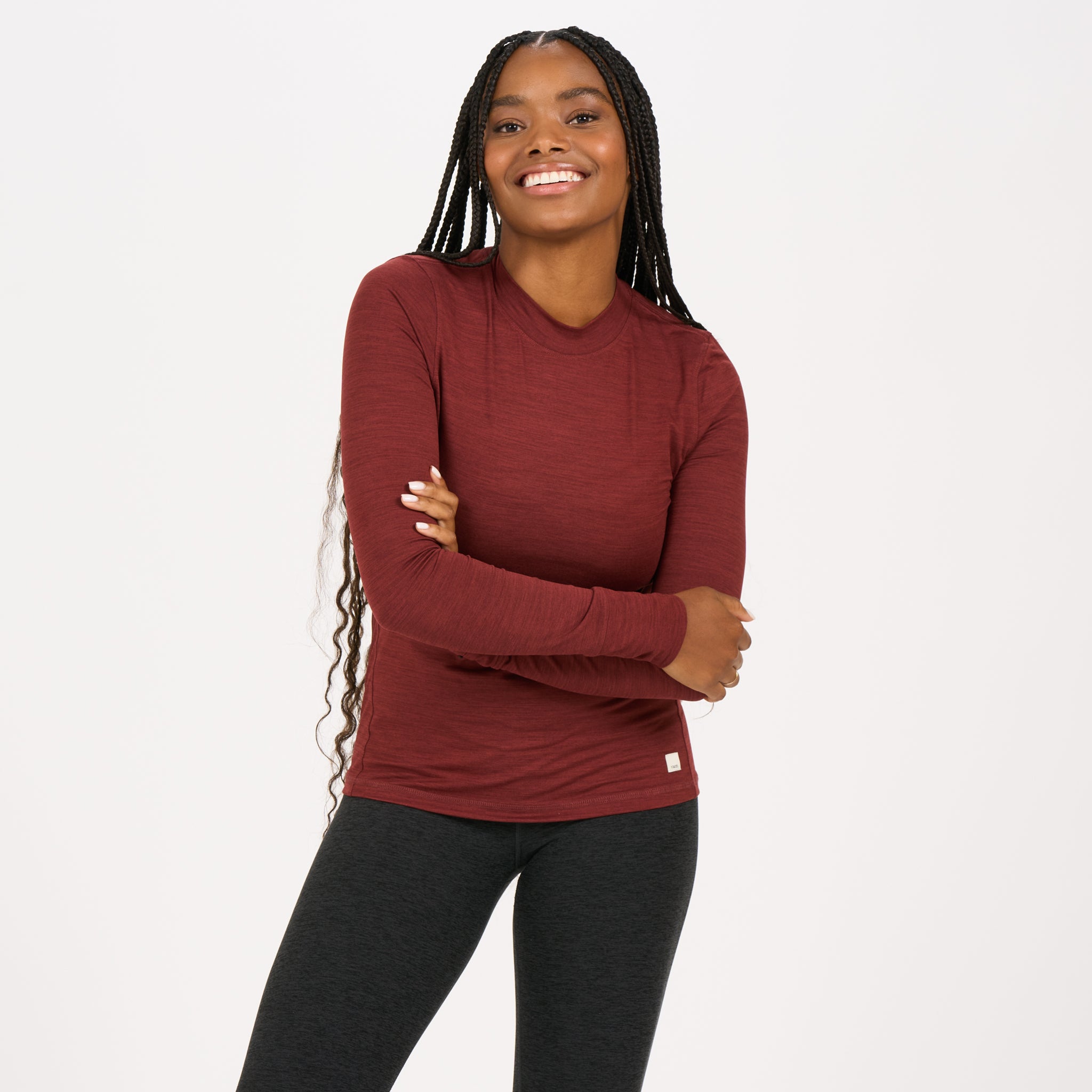Long-Sleeve Lux Tee | Brick Heather