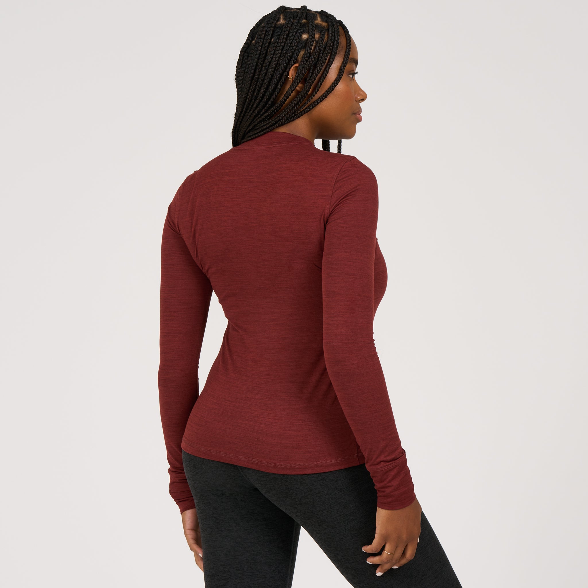 Long-Sleeve Lux Tee | Brick Heather - Image 3