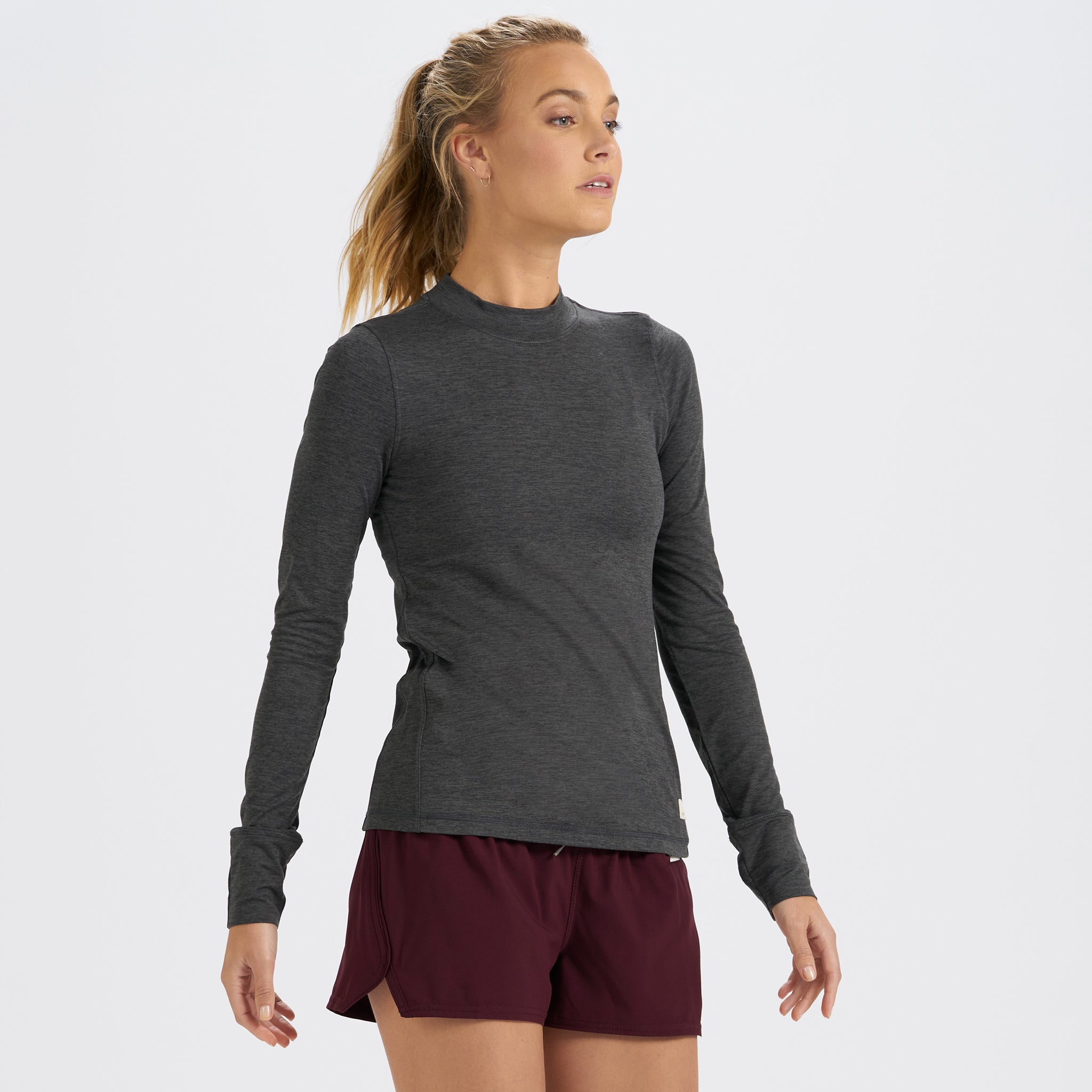 Long-Sleeve Lux Tee | Charcoal Heather - Image 2