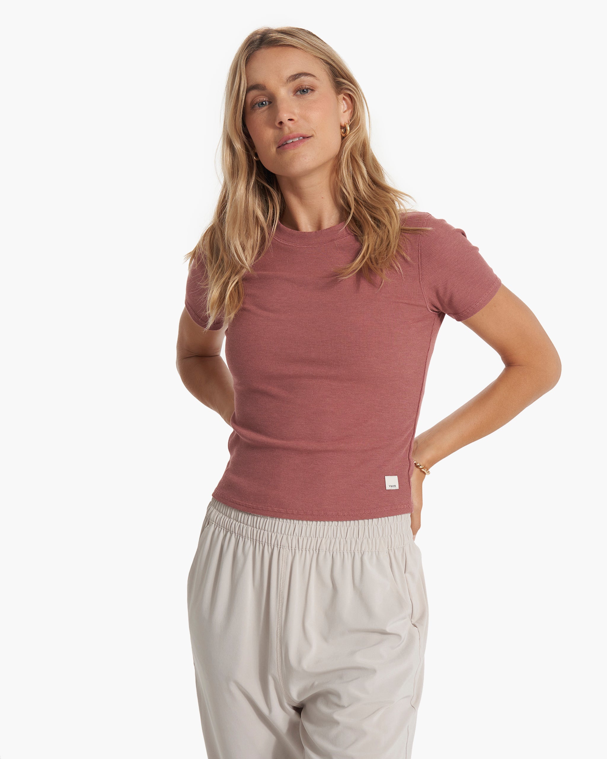 Pose Fitted Tee | Rosewood Heather