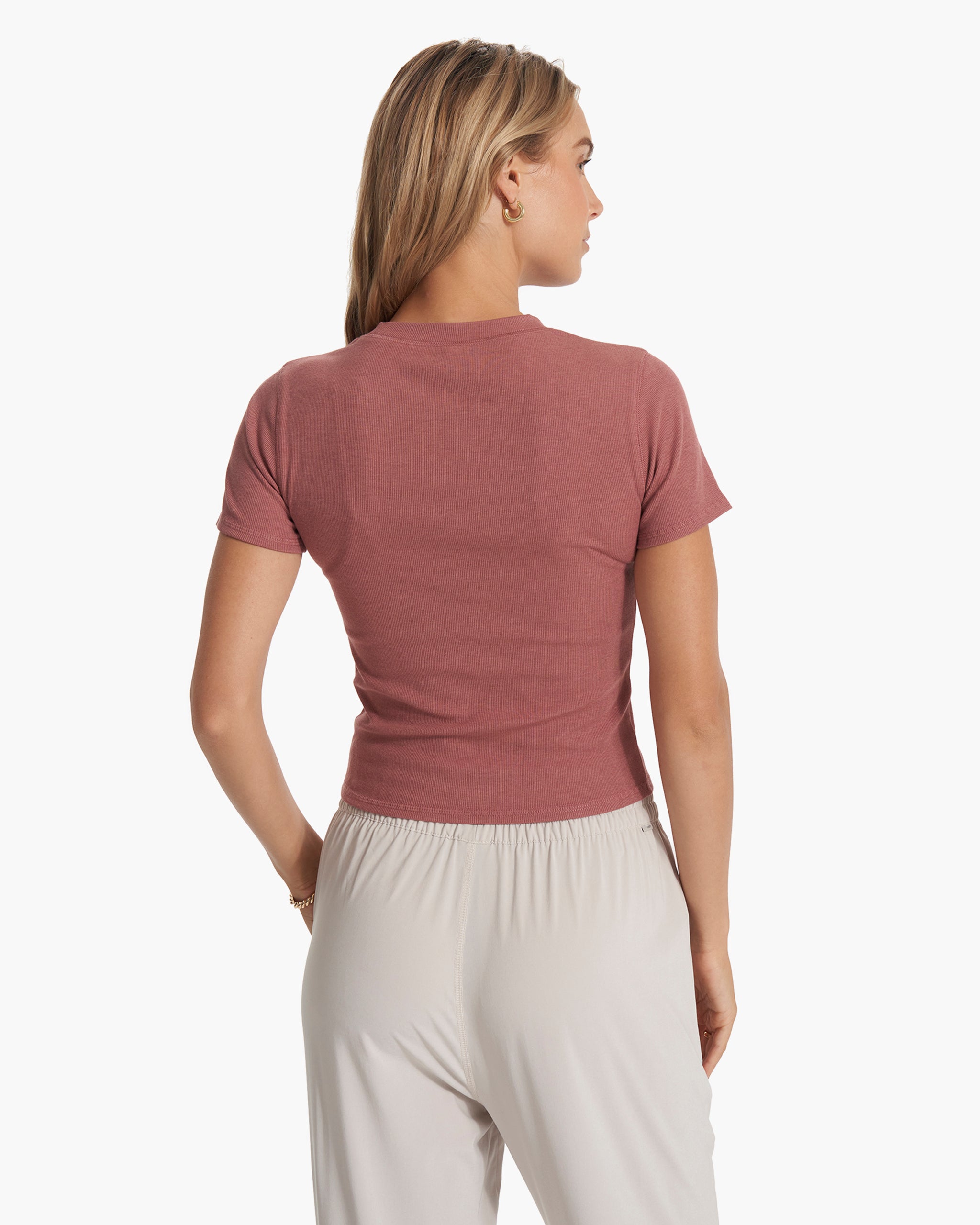 Pose Fitted Tee | Rosewood Heather - Image 3