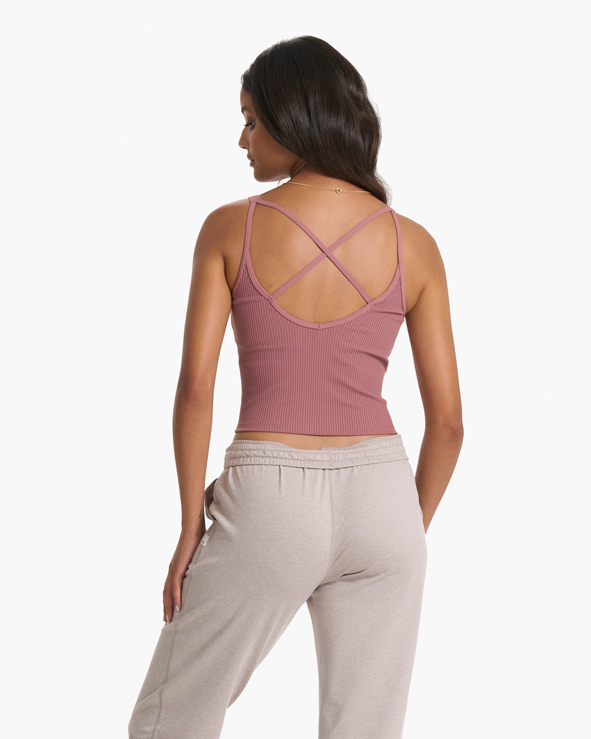 Rib Crop Tank | Marsala - Image 2