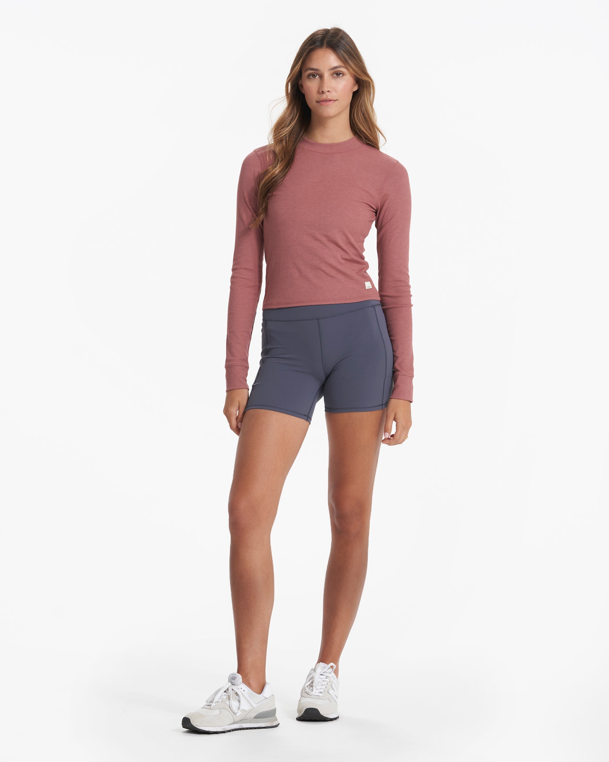 Long-Sleeve Pose Fitted Tee | Rosewood Heather - Image 4