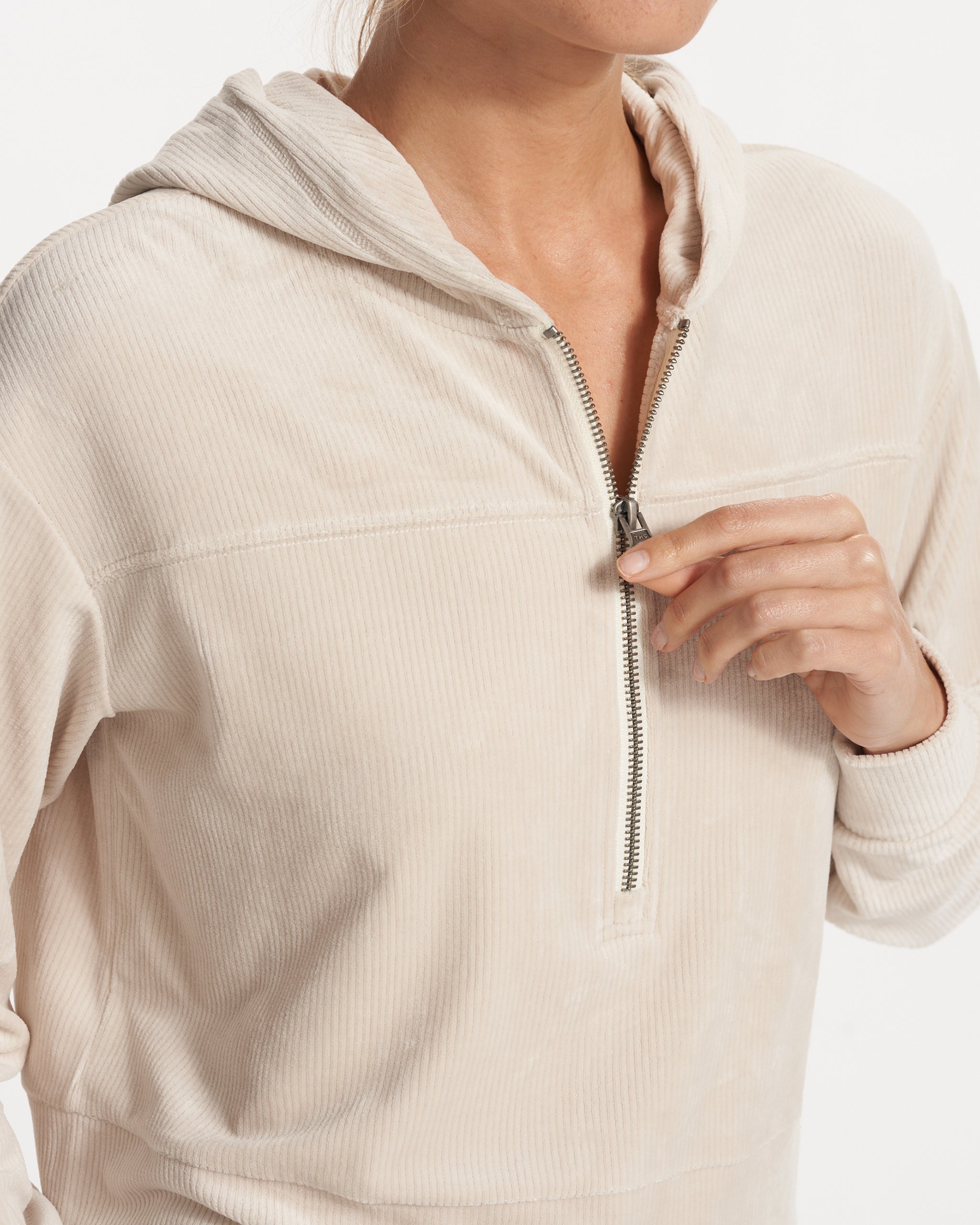 Haven Half Zip Hoodie | Suede - Image 4