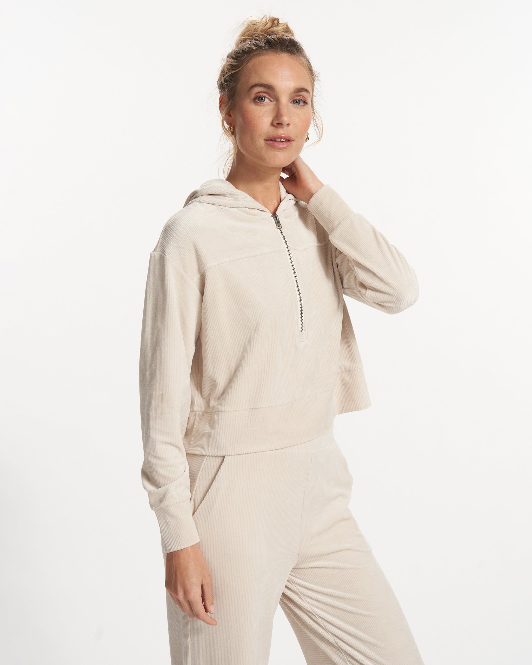Haven Half Zip Hoodie | Suede