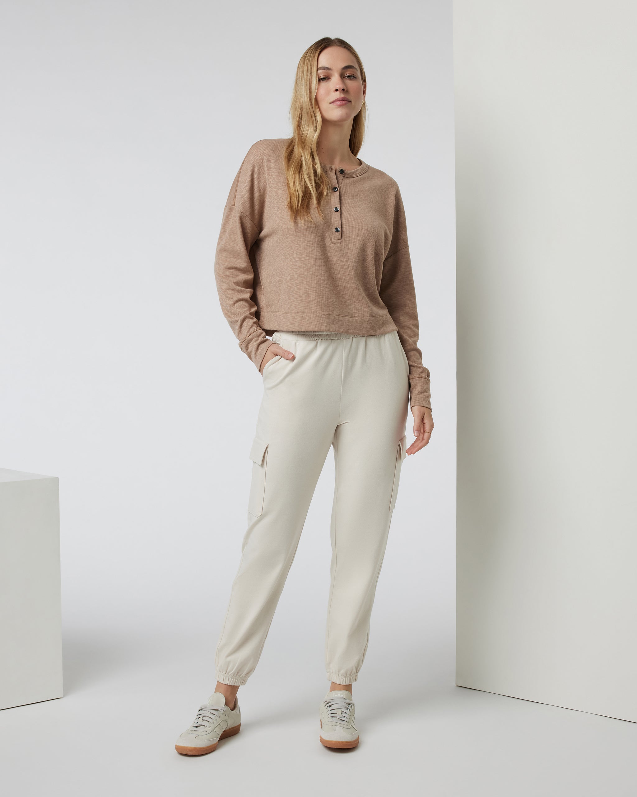Long Sleeve Sunrise Oversize Henley | Goldenrod - Image 4