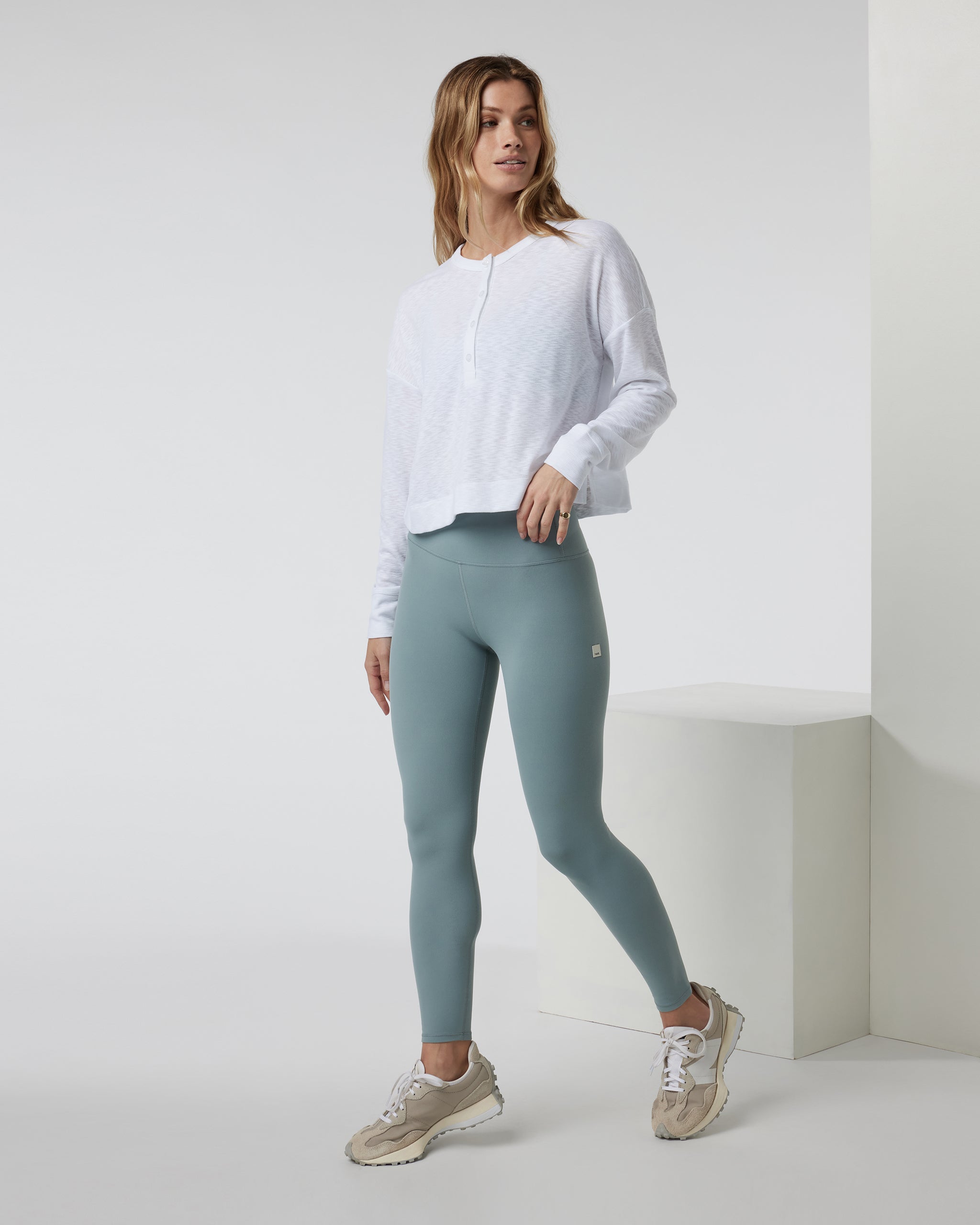 Long Sleeve Sunrise Oversize Henley | White - Image 2