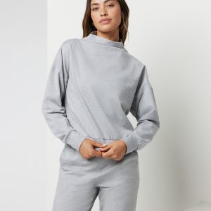 Granite Funnel Neck | Light Heather Grey