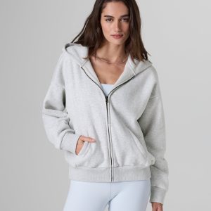 Restore Full Zip Hoodie | Pale Grey Heather