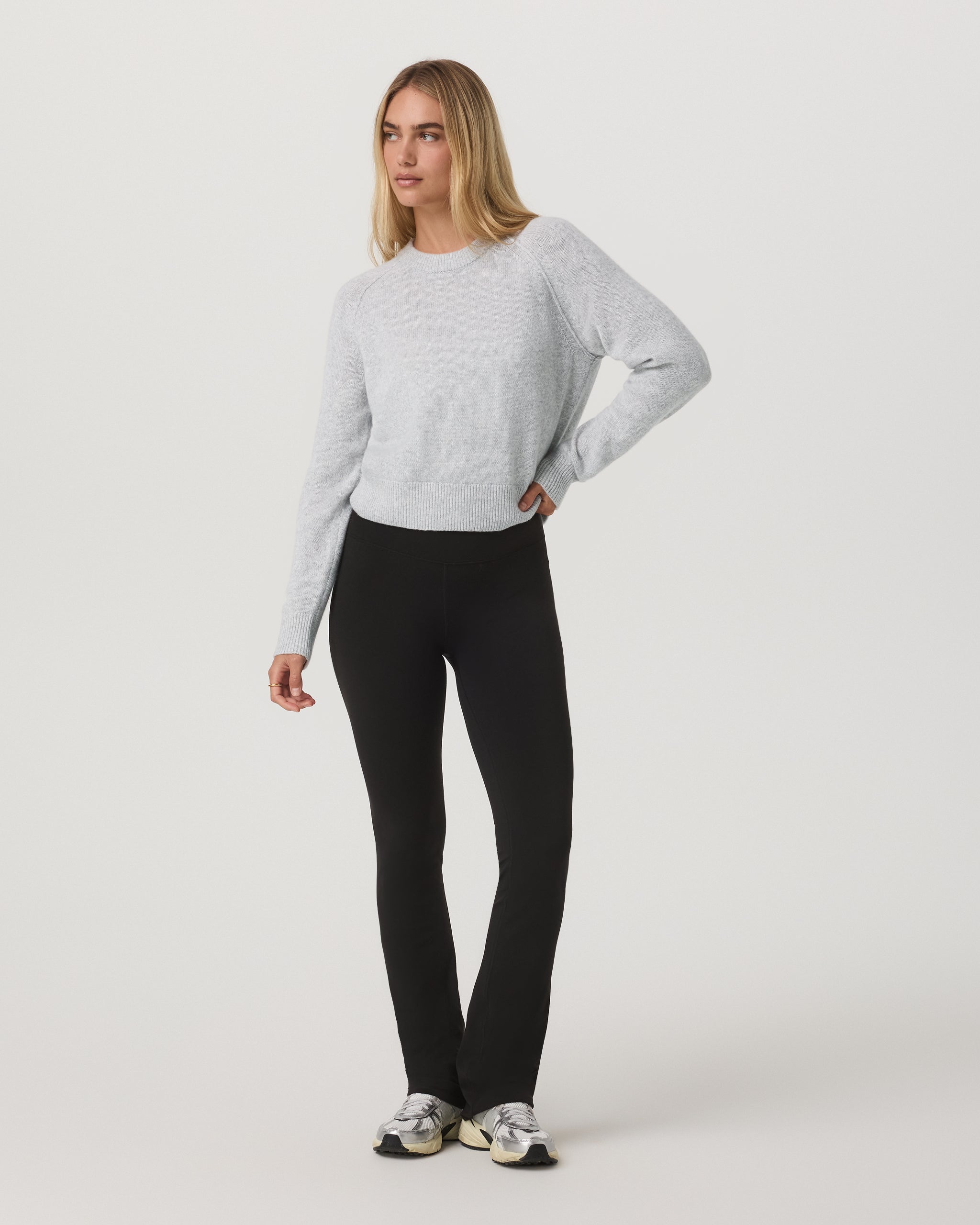 Émilie Cashmere Crew | Pale Grey Heather - Image 2