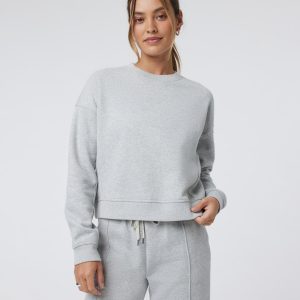 Restore Rib Crew | Light Heather Grey