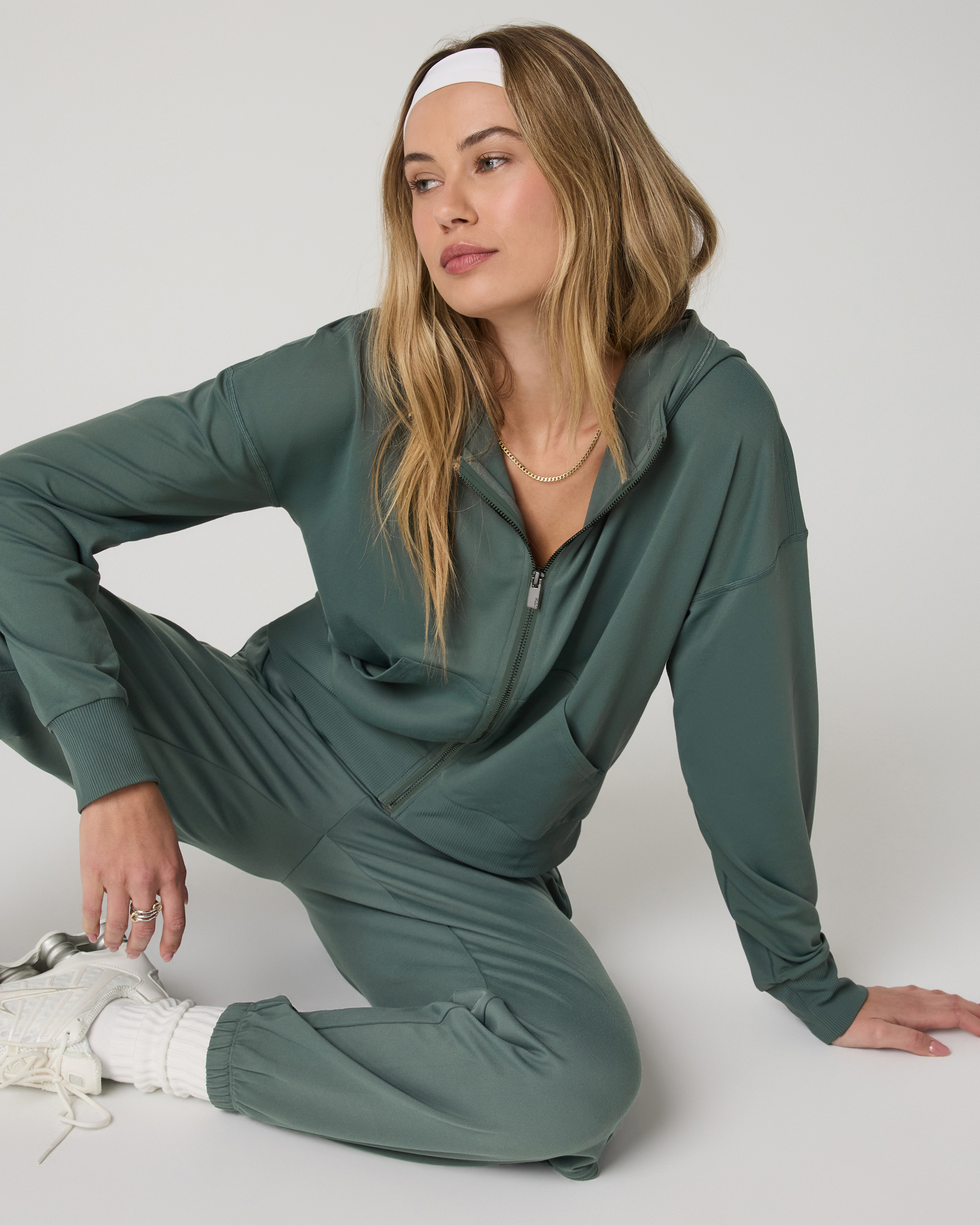 Halo Modern Full Zip Hoodie | Agate Green - Image 5