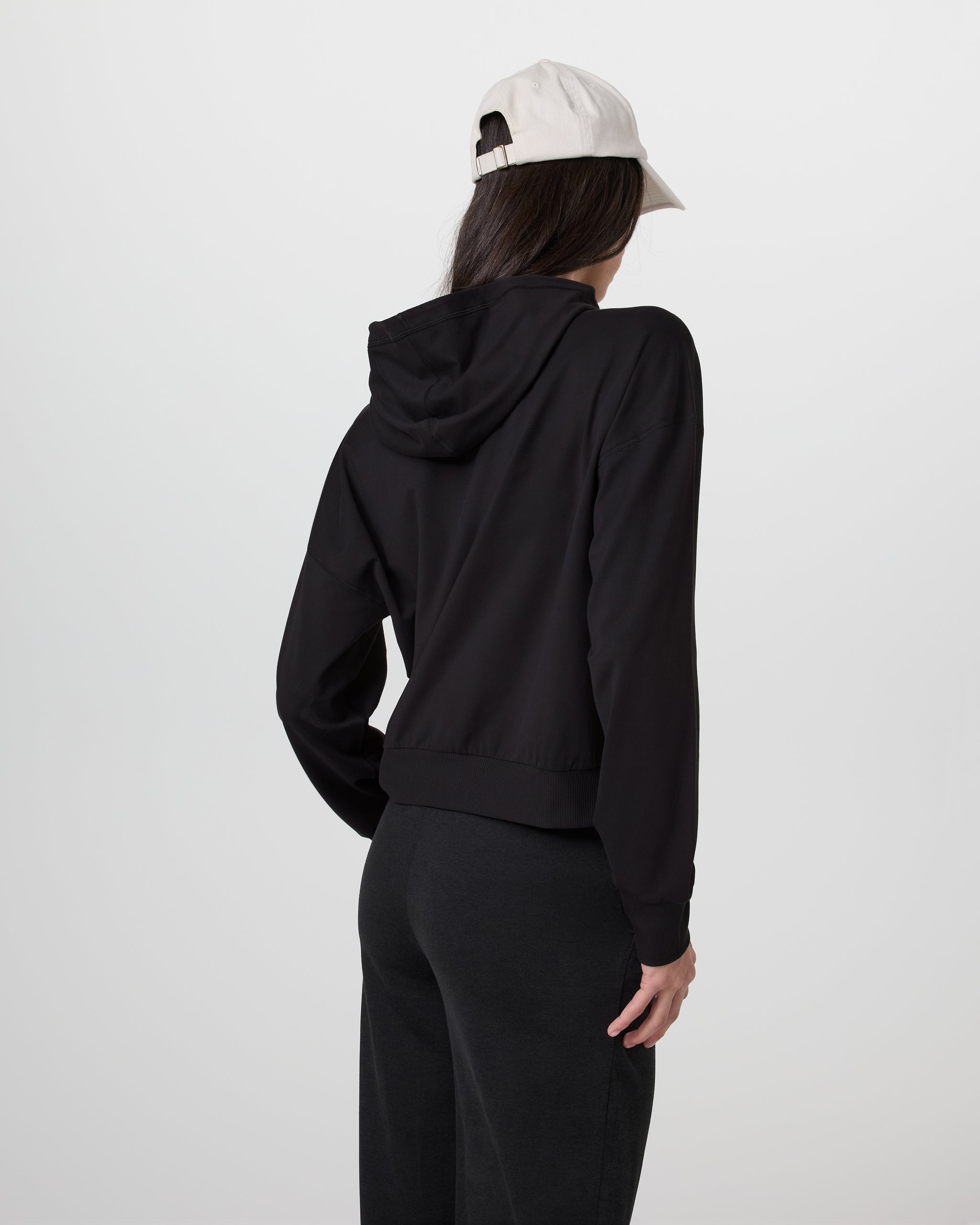 Halo Modern Full Zip Hoodie | Solid Black - Image 3