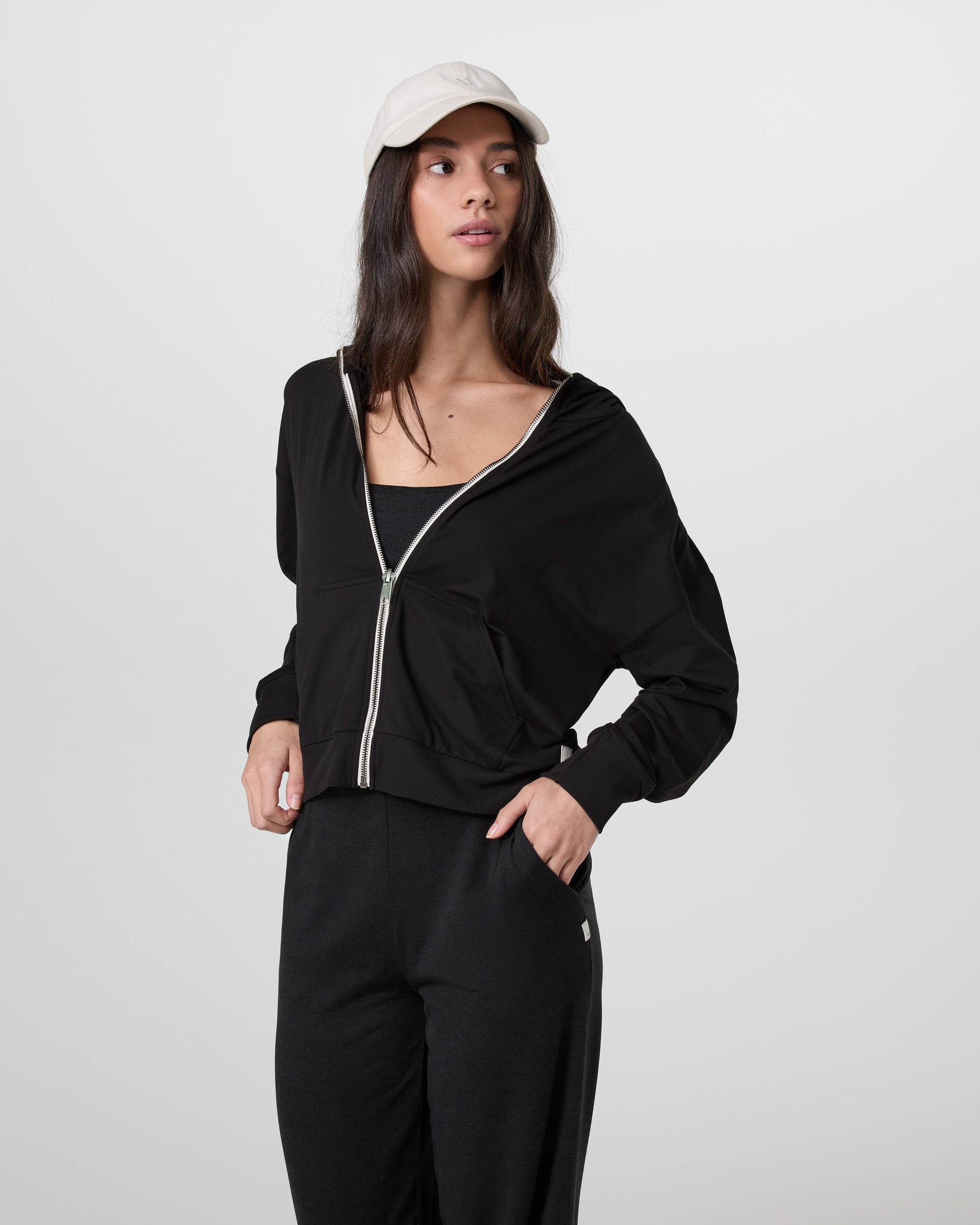 Halo Modern Full Zip Hoodie | Solid Black - Image 4