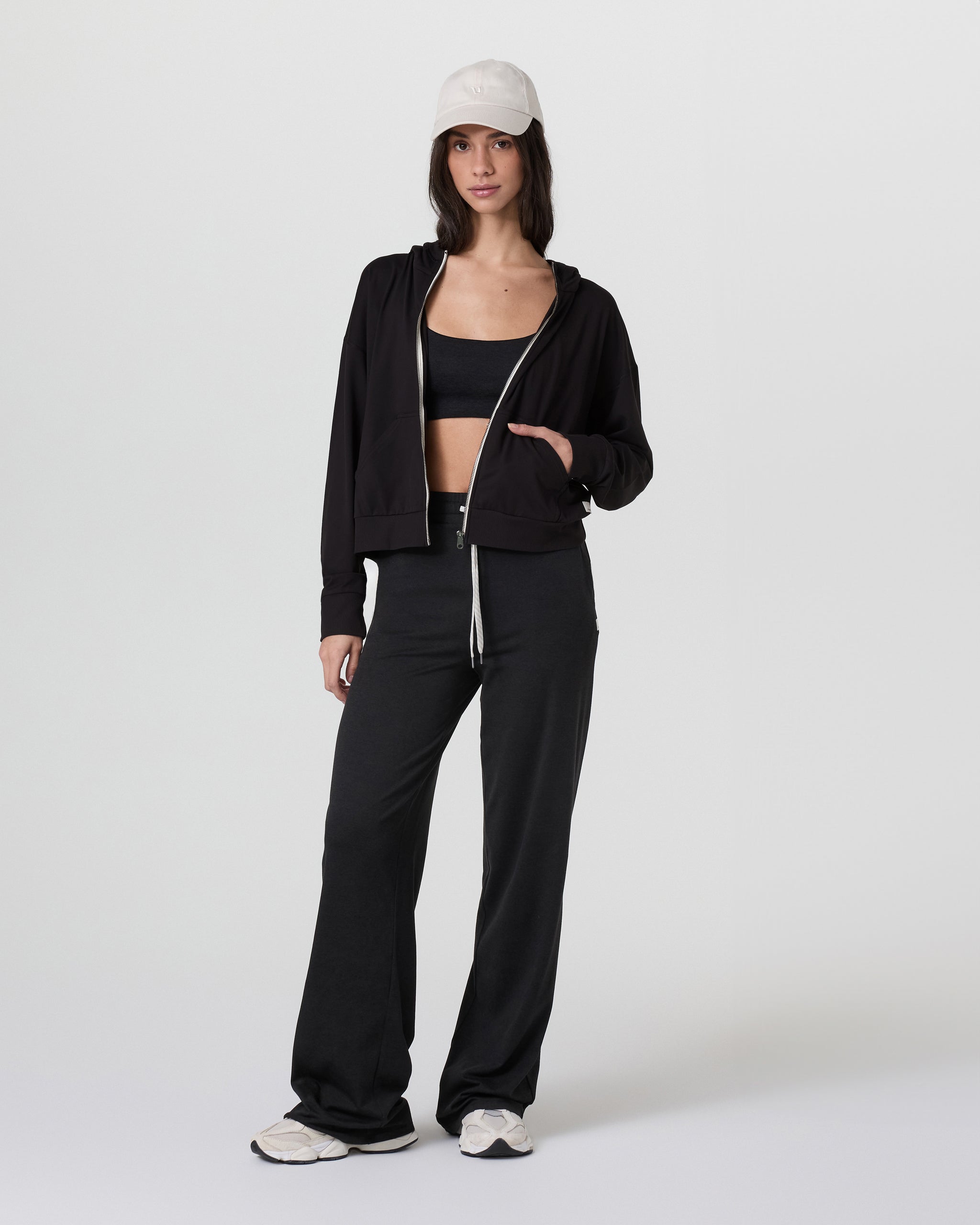 Halo Modern Full Zip Hoodie | Solid Black - Image 2