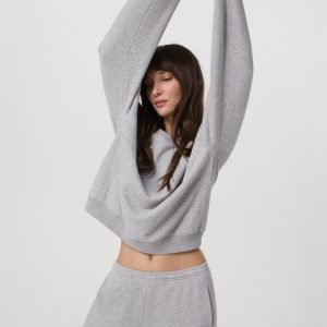 Sedona Seams Crew | Light Heather Grey