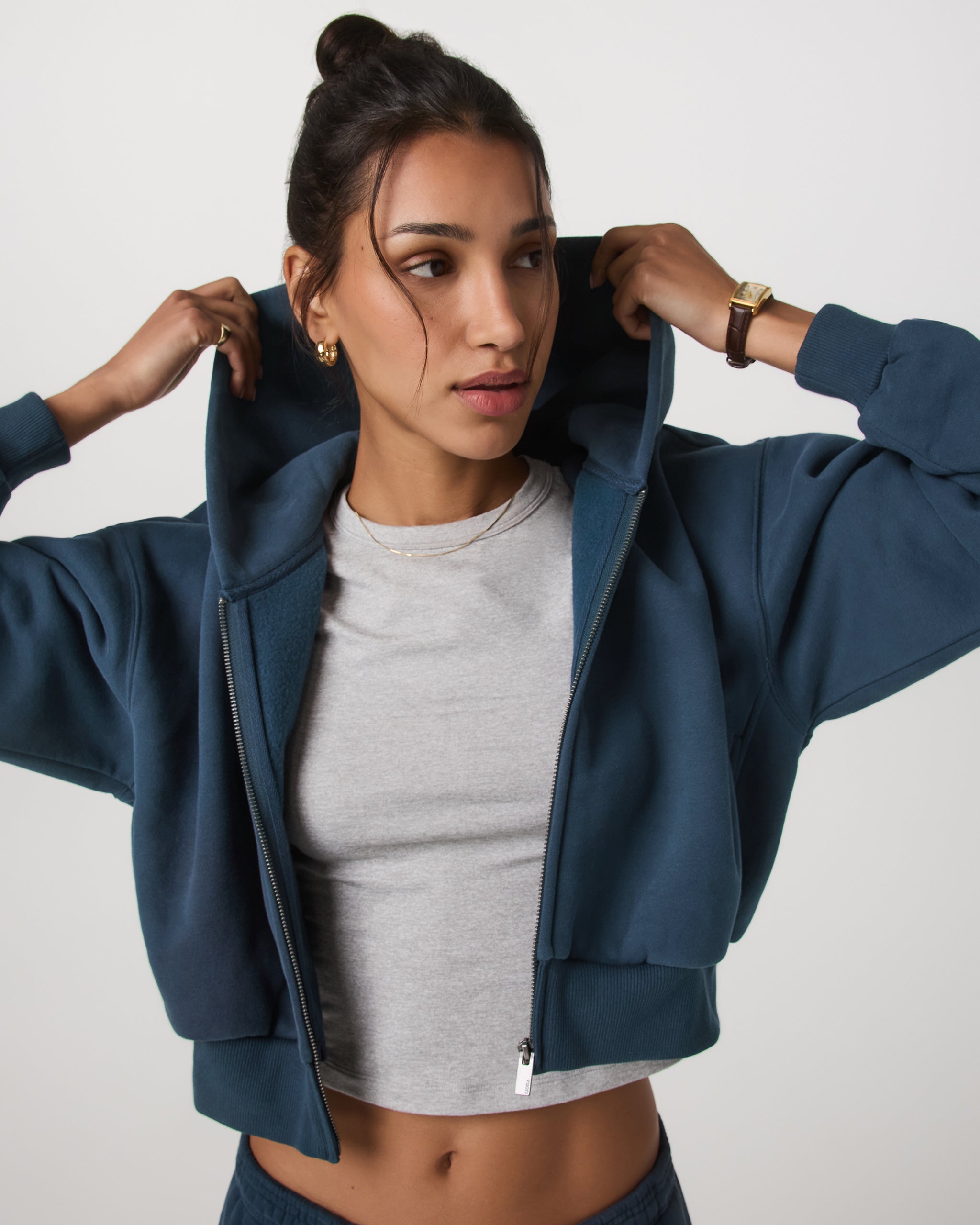 Restore Mini Full Zip Hoodie | Ocean Blue - Image 2
