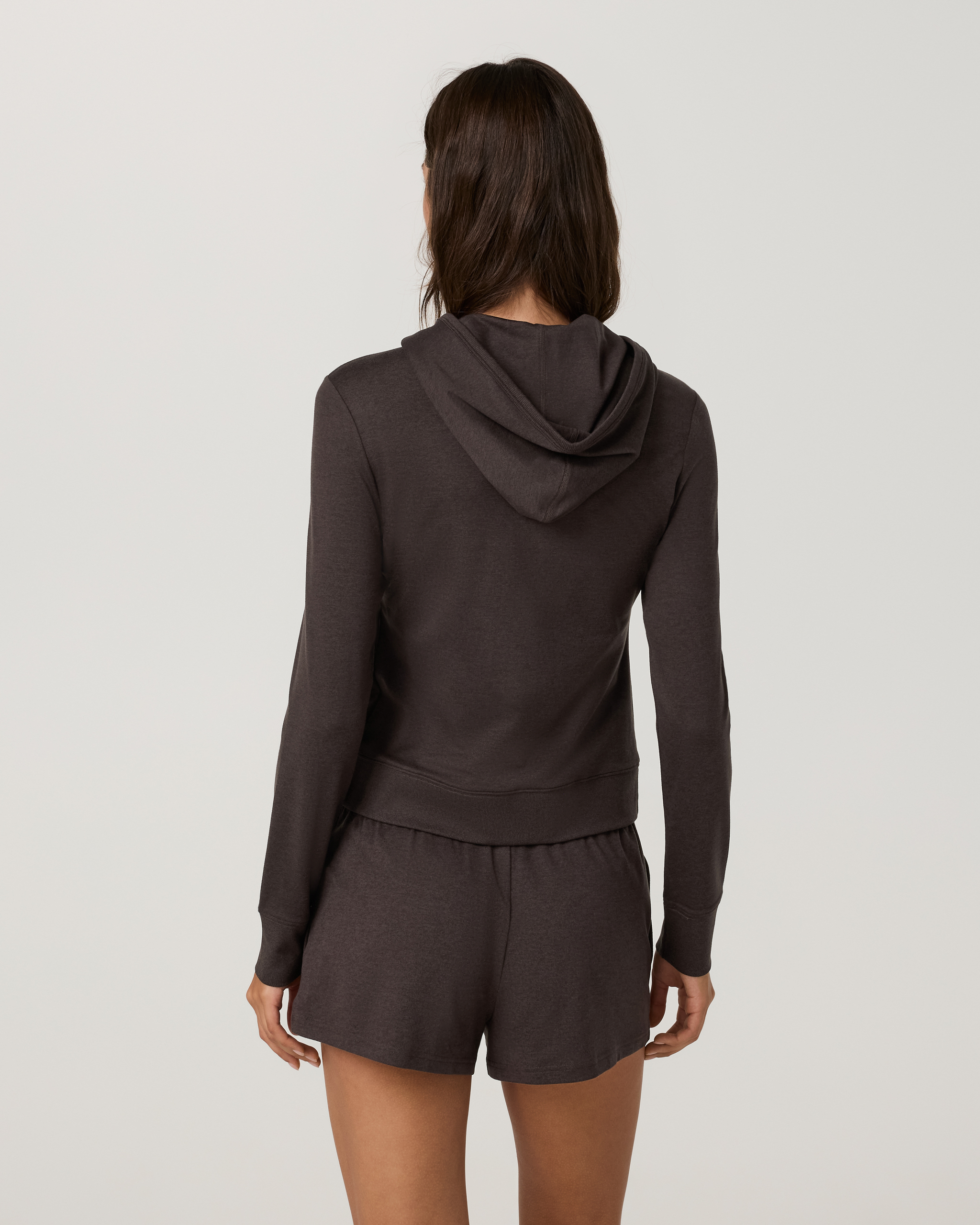 Halo Mini Full Zip Hoodie - Long | Java Heather - Image 3