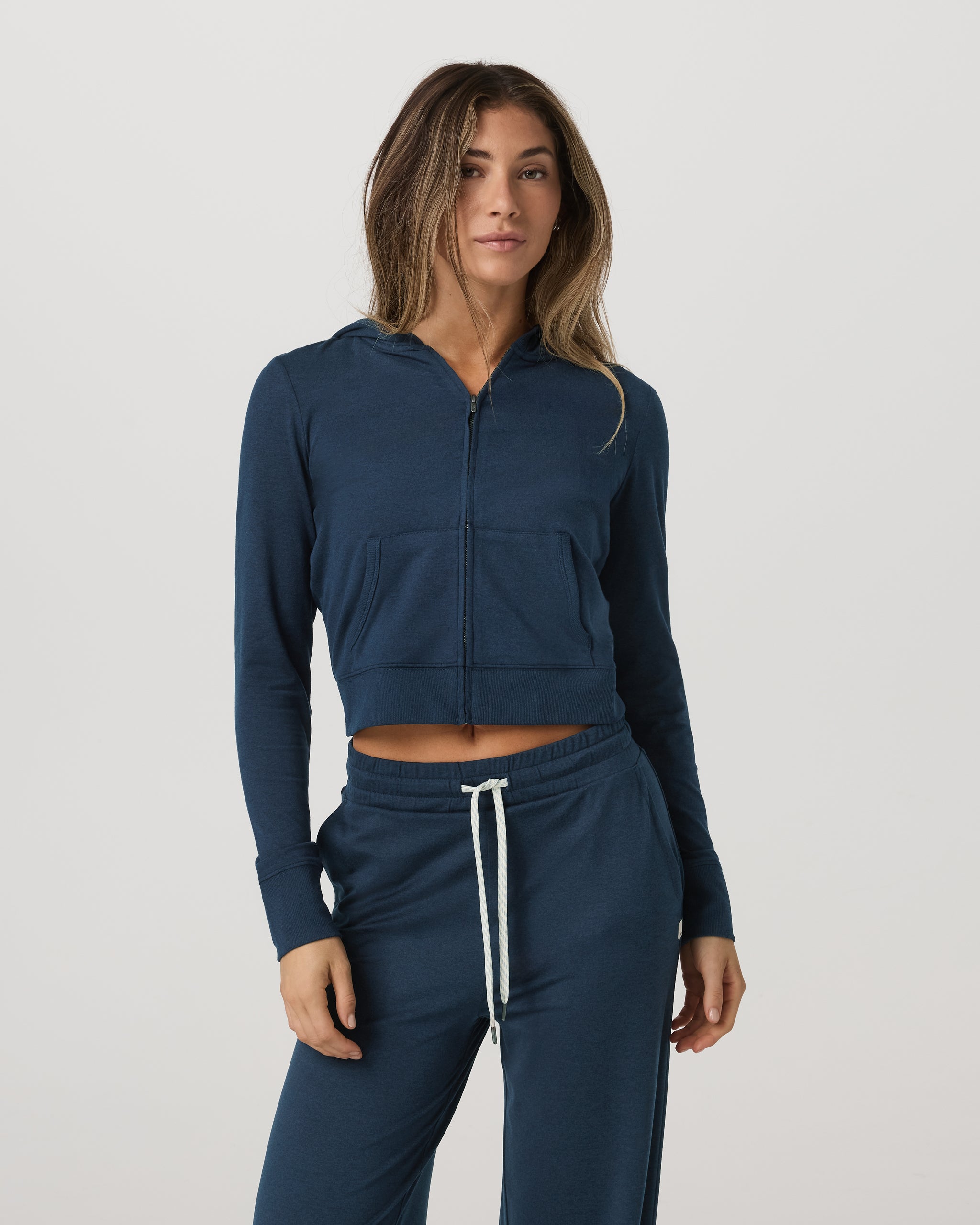 Halo Mini Full Zip Hoodie | Blue Coast Heather - Image 2