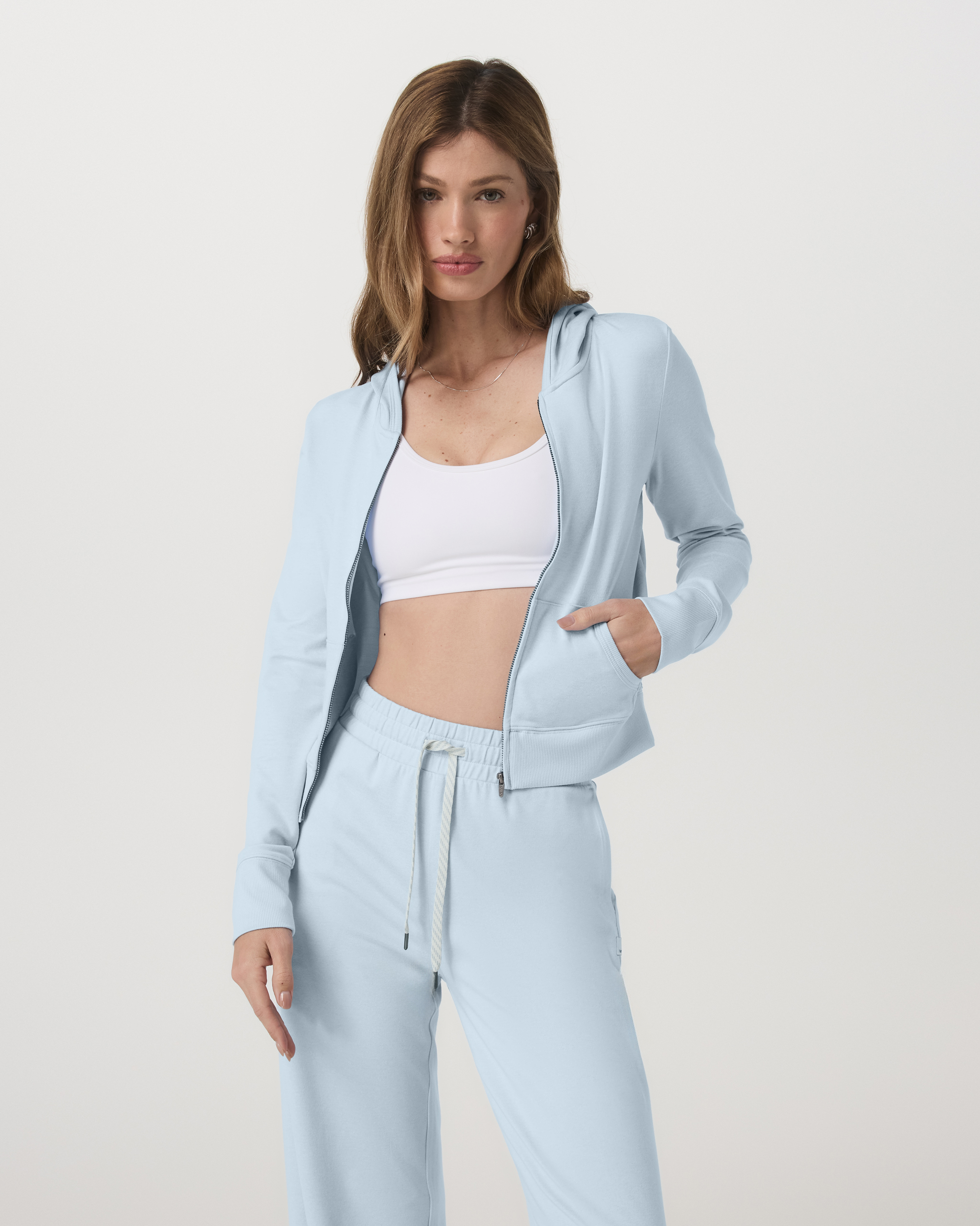Halo Mini Full Zip Hoodie | Soft Sky Heather - Image 4