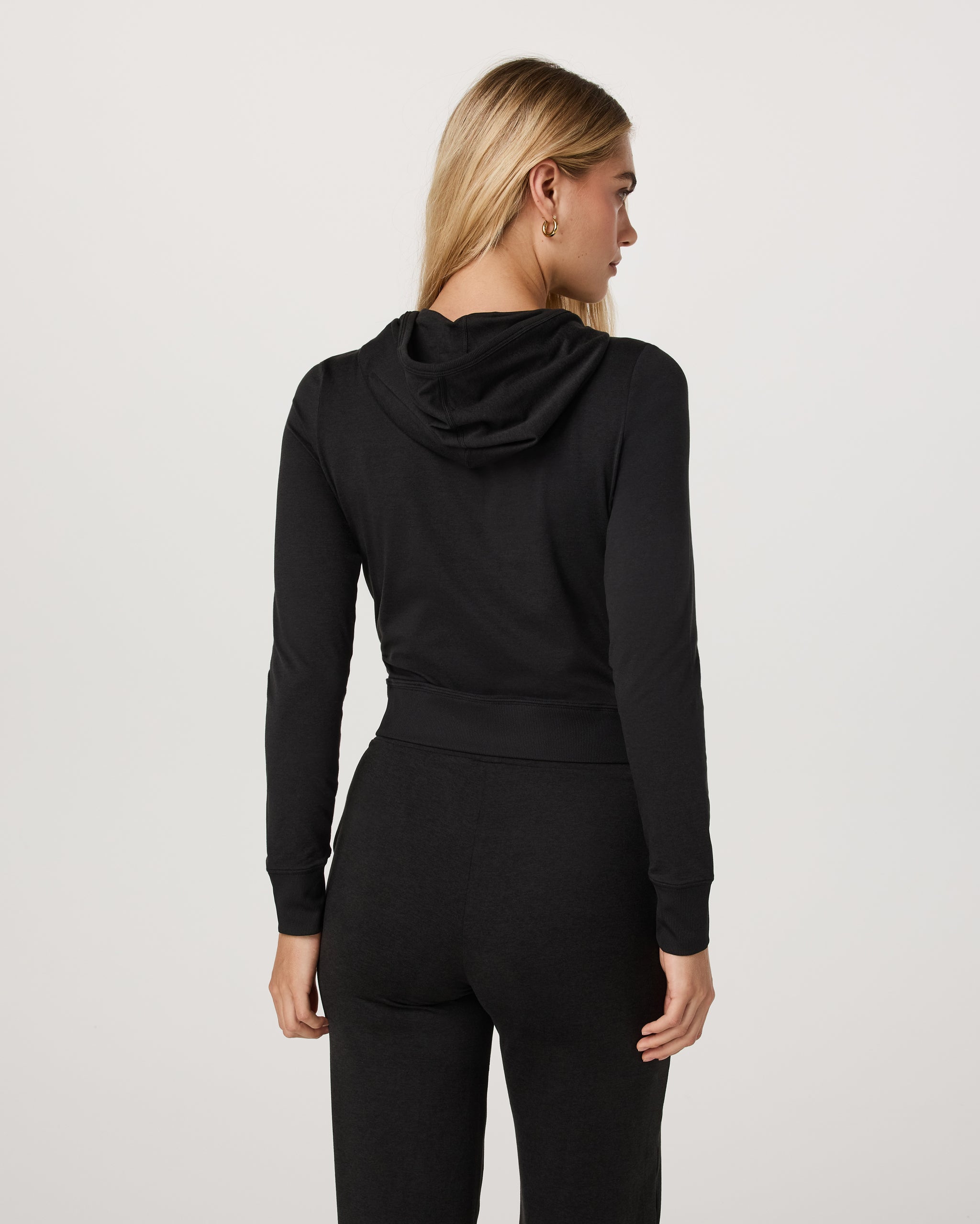 Halo Mini Full Zip Hoodie | Black Heather - Image 3