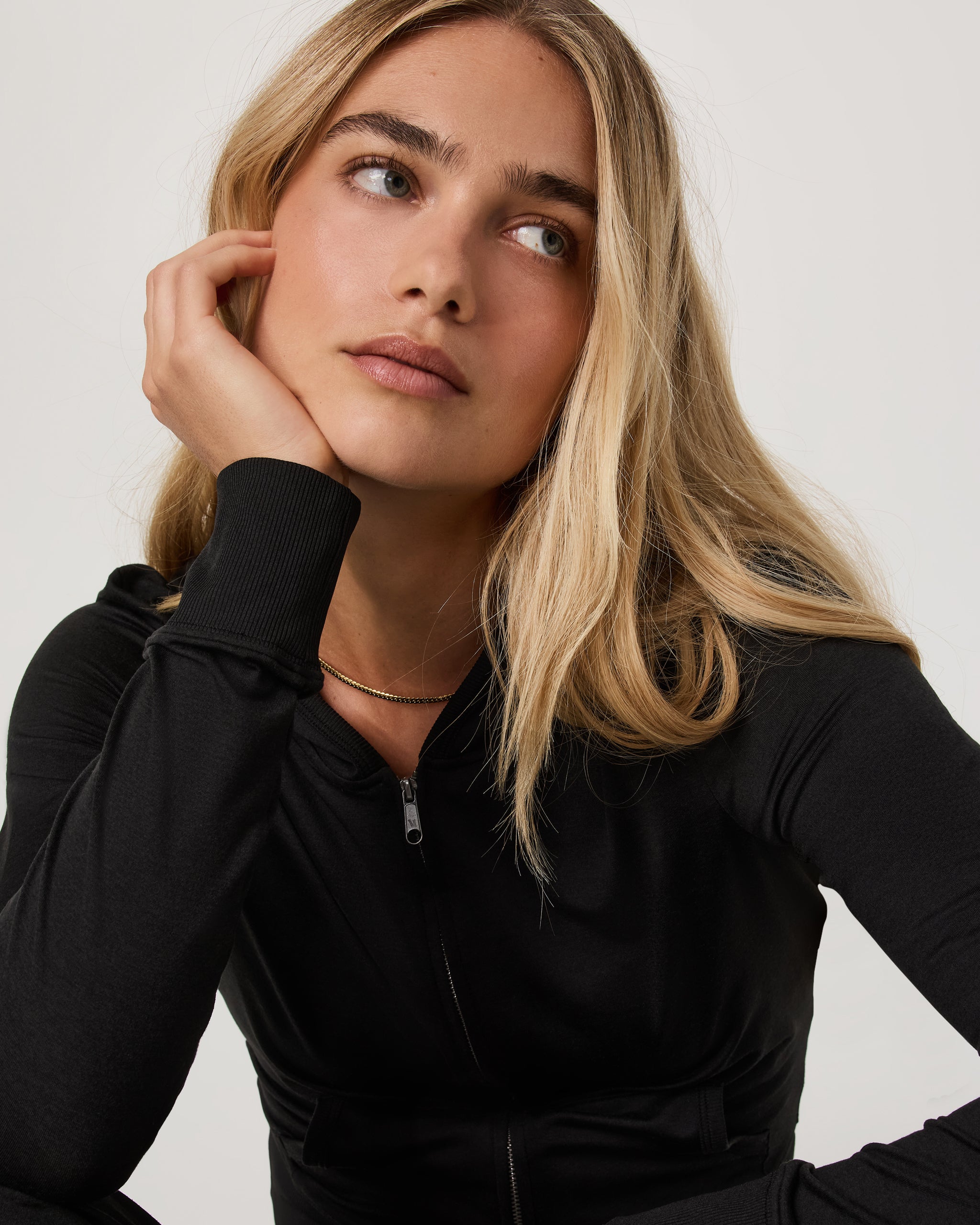 Halo Mini Full Zip Hoodie | Black Heather