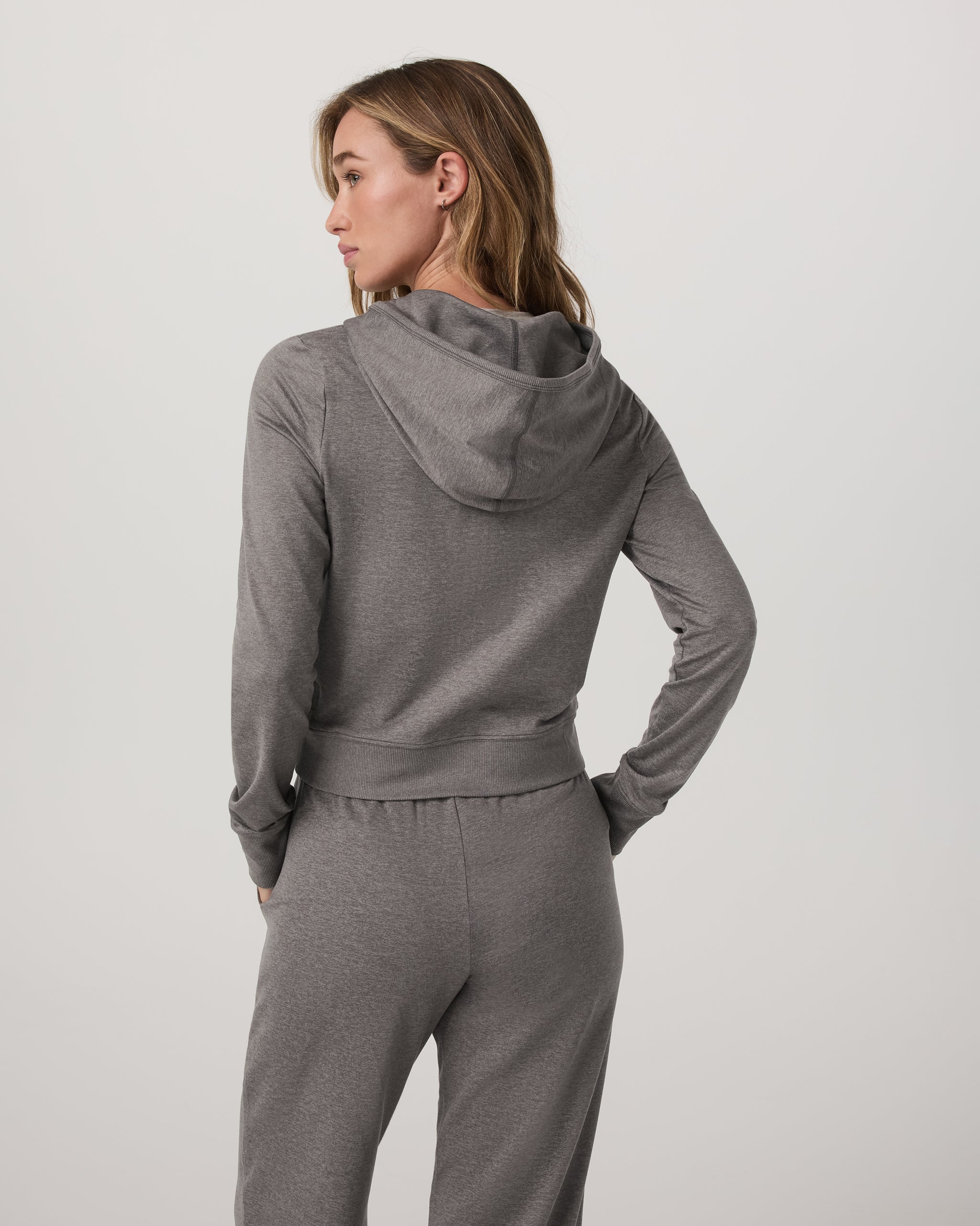 Halo Mini Full Zip Hoodie | Chia Heather - Image 3