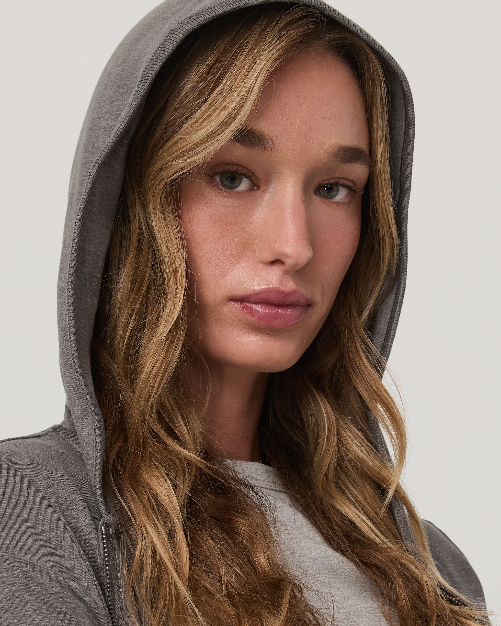 Halo Mini Full Zip Hoodie | Chia Heather - Image 4