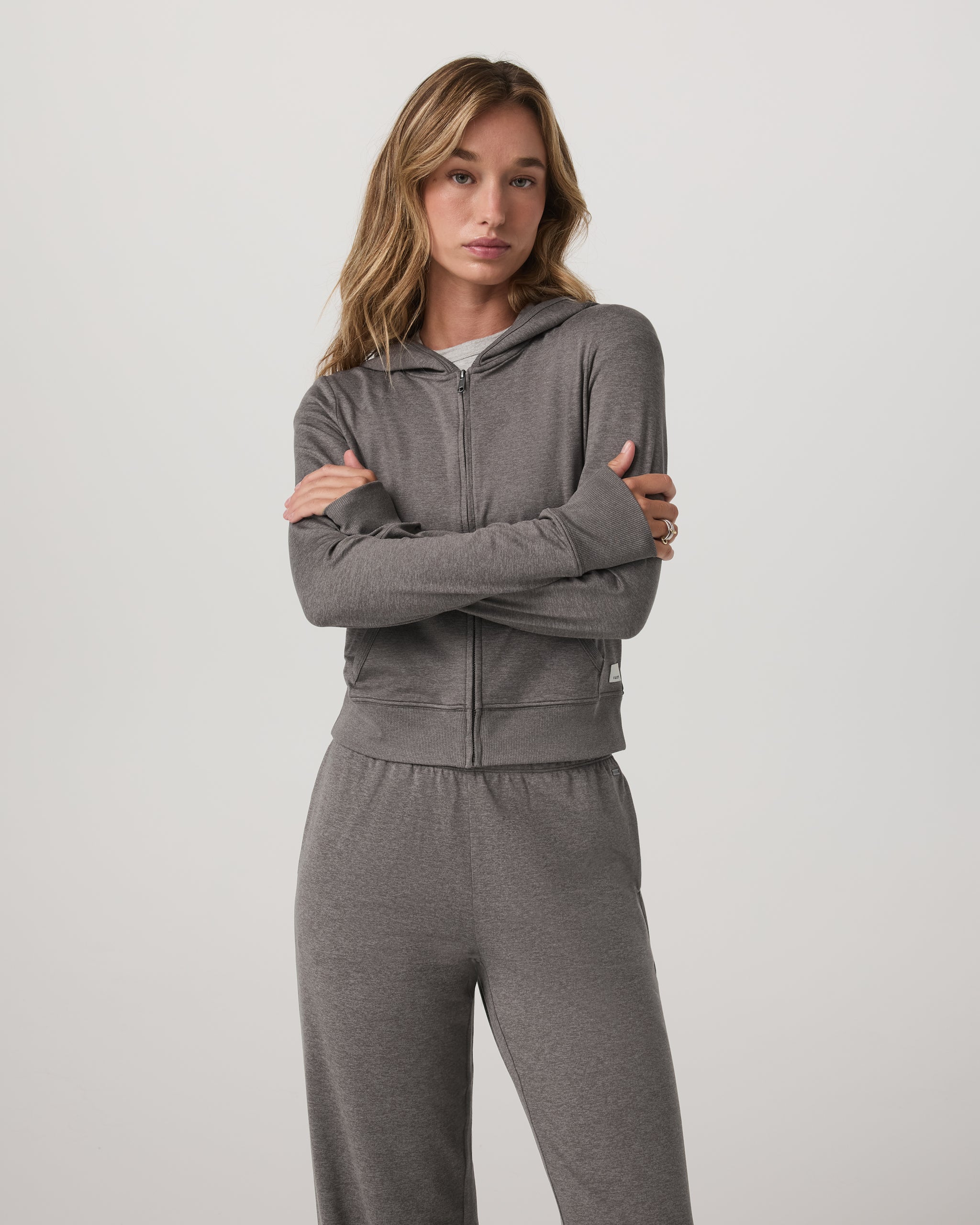Halo Mini Full Zip Hoodie | Chia Heather - Image 5