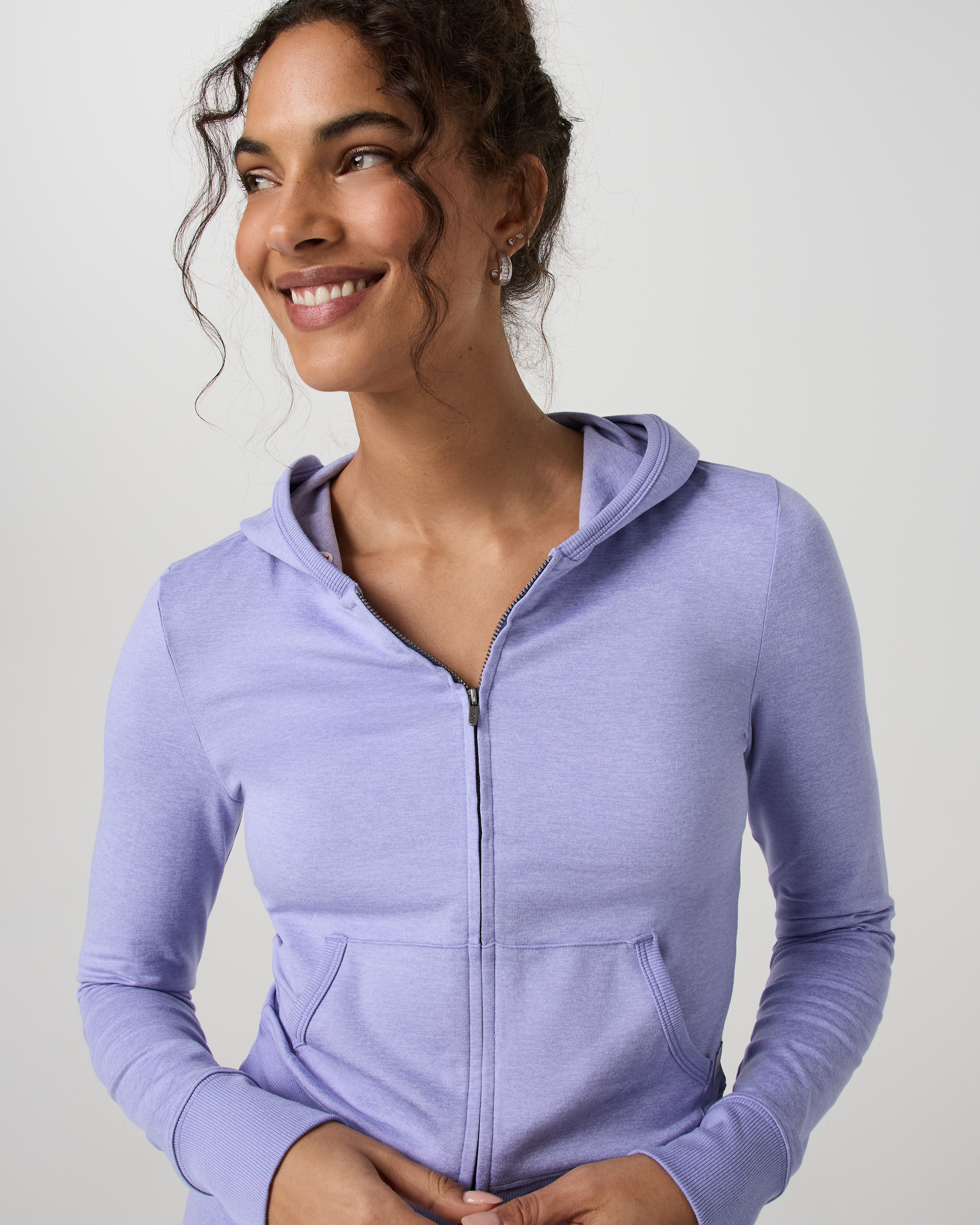 Halo Mini Full Zip Hoodie | Hyacinth Heather