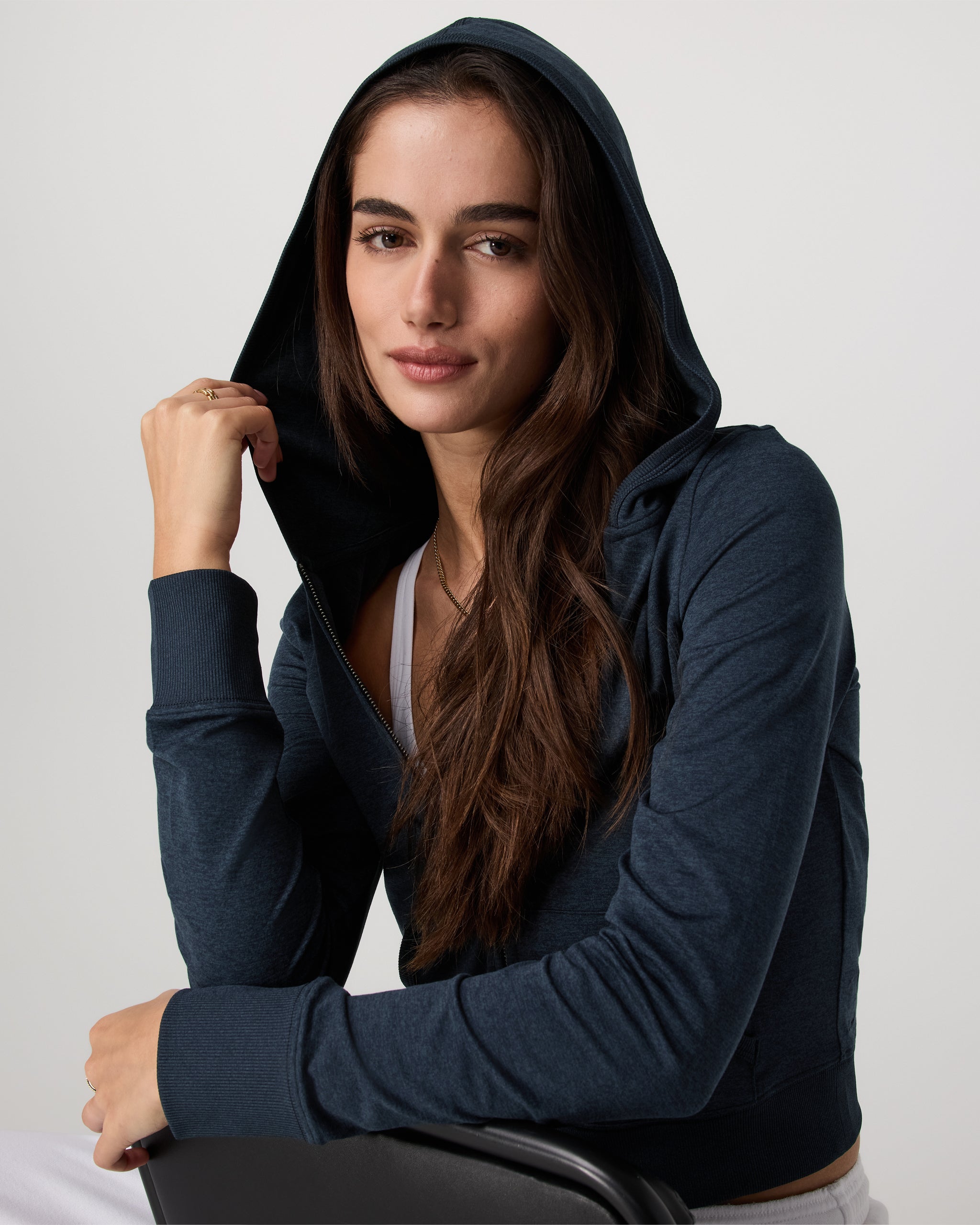 Halo Mini Full Zip Hoodie | Midnight Heather - Image 2