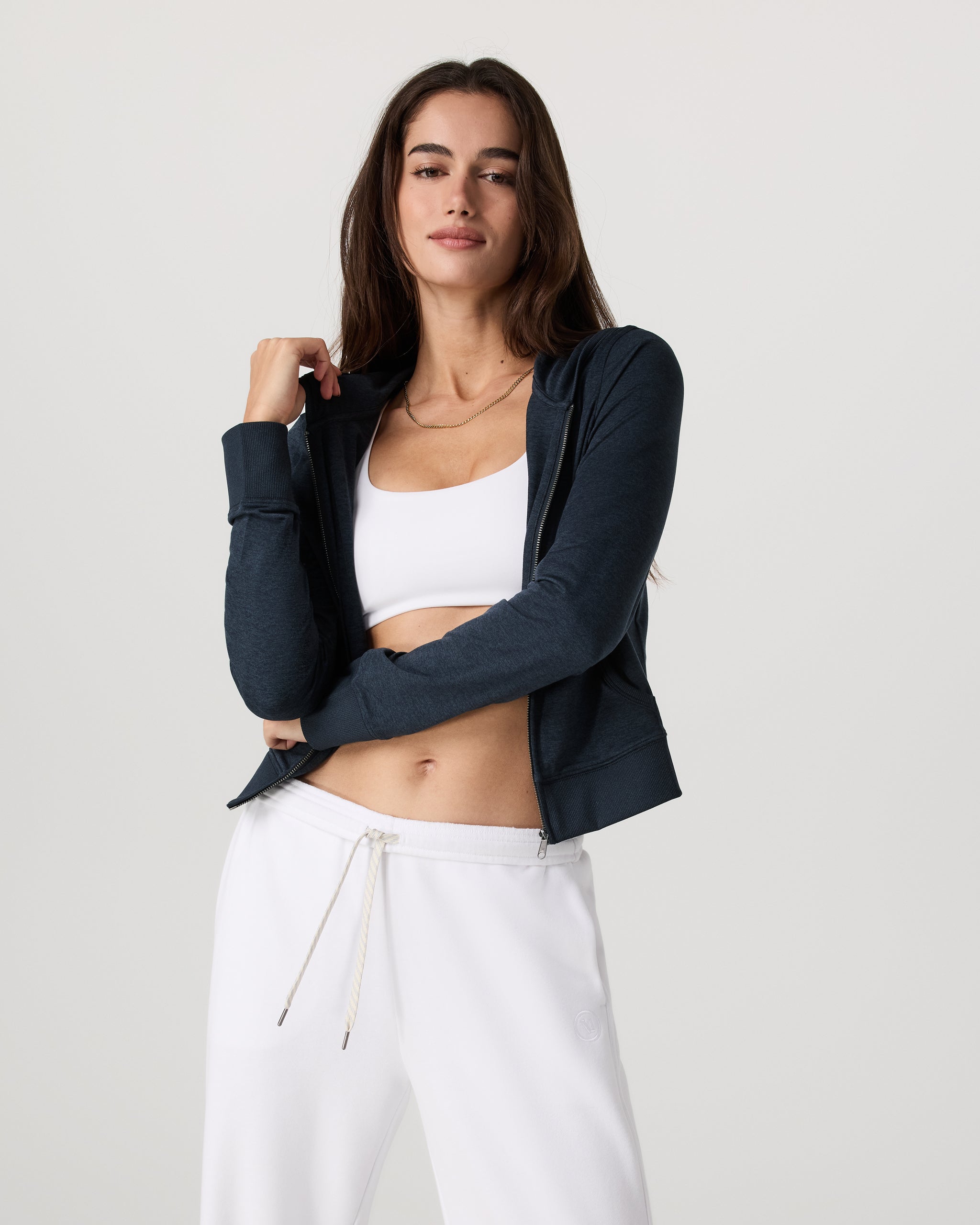 Halo Mini Full Zip Hoodie | Midnight Heather - Image 5